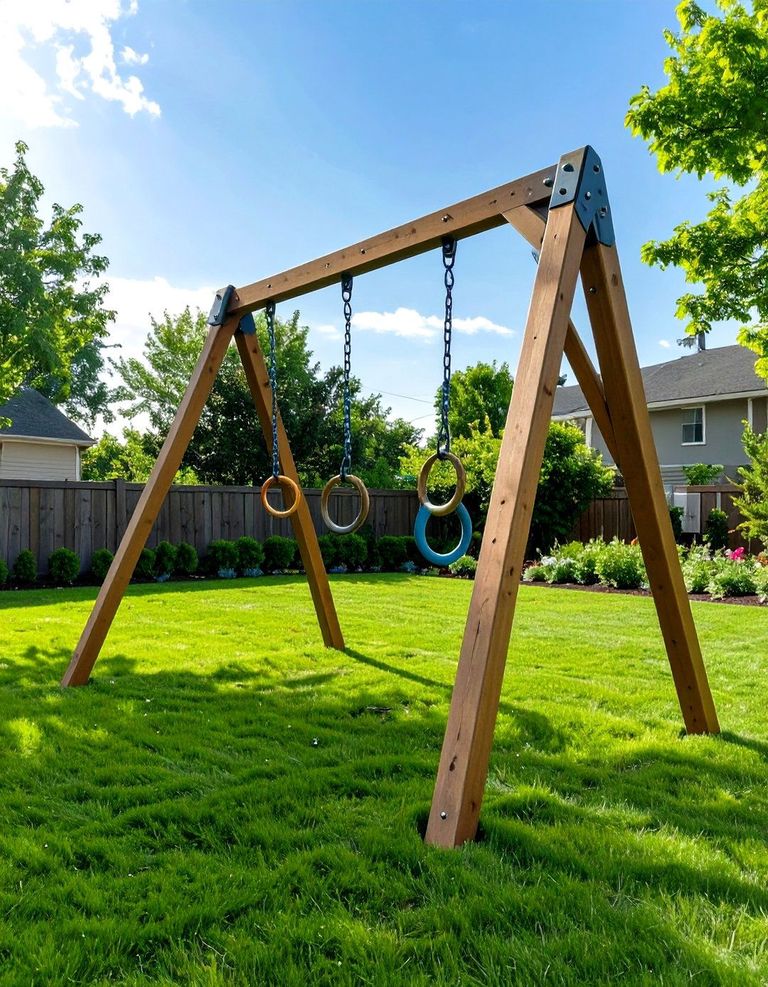 A Frame Swing Set Workout Station - 30 outdoor gym ideas