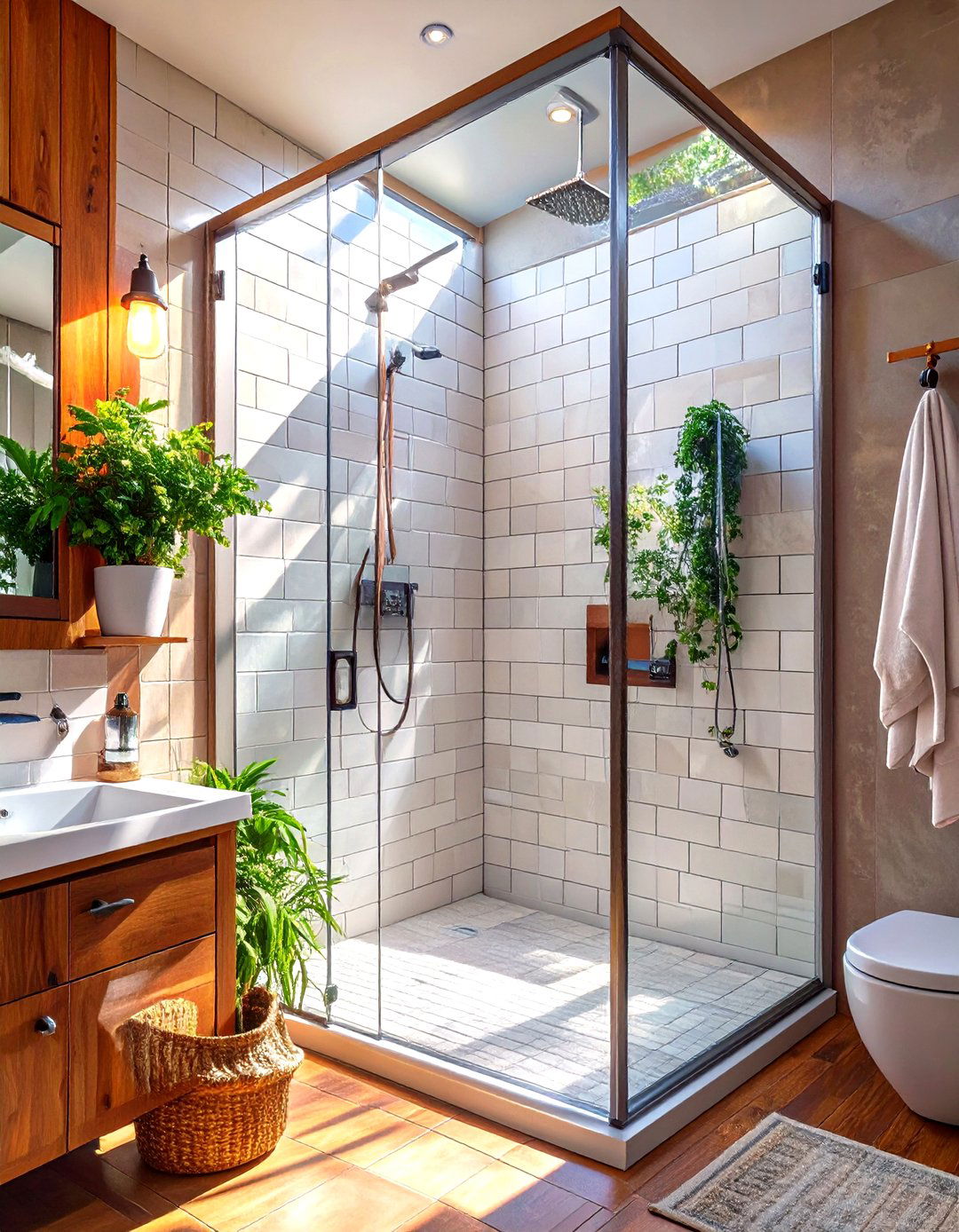 A Frameless Glass Shower Enclosure - 30 small guest bathroom ideas