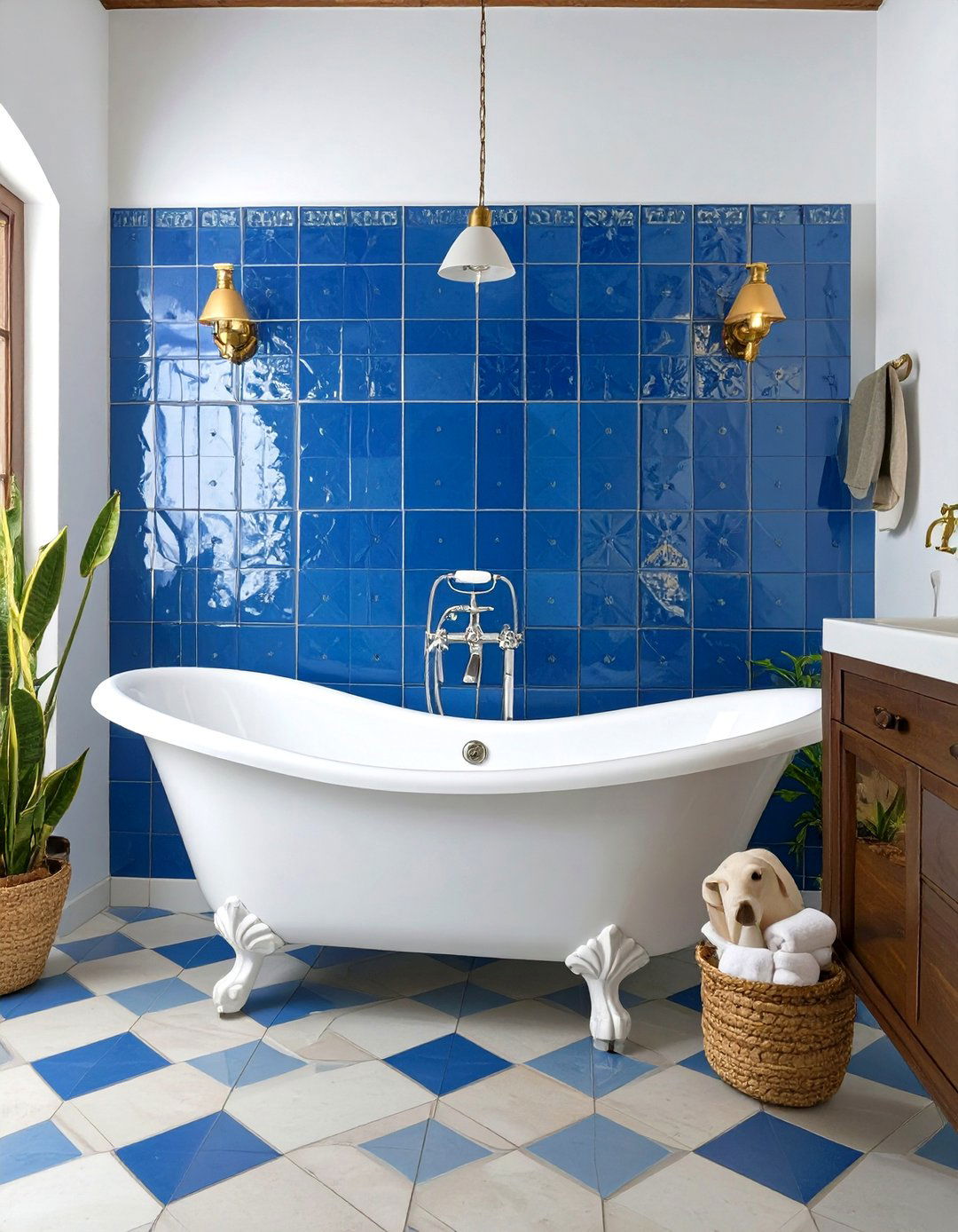 A Freestanding Bathtub - 30 spanish style interior design ideas