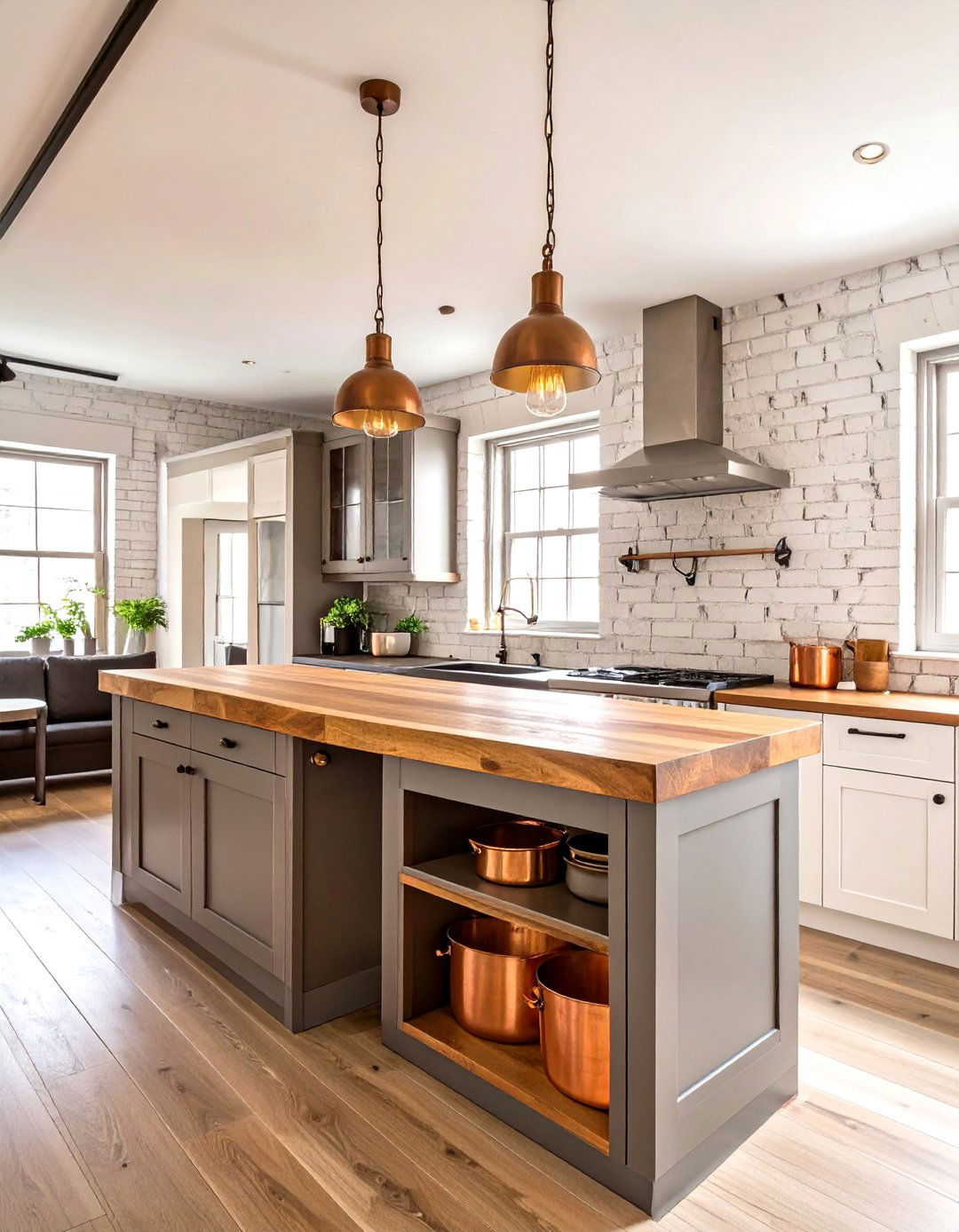 A Freestanding Butcher Block Island - 30 unfitted kitchen ideas