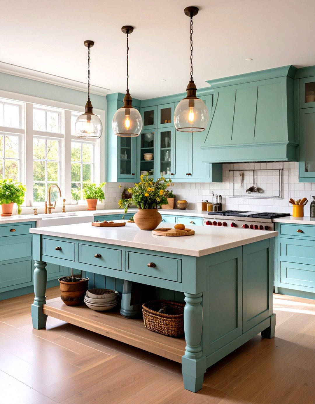 A Freestanding Furniture Style Kitchen Island - 30 kitchen island decorating ideas