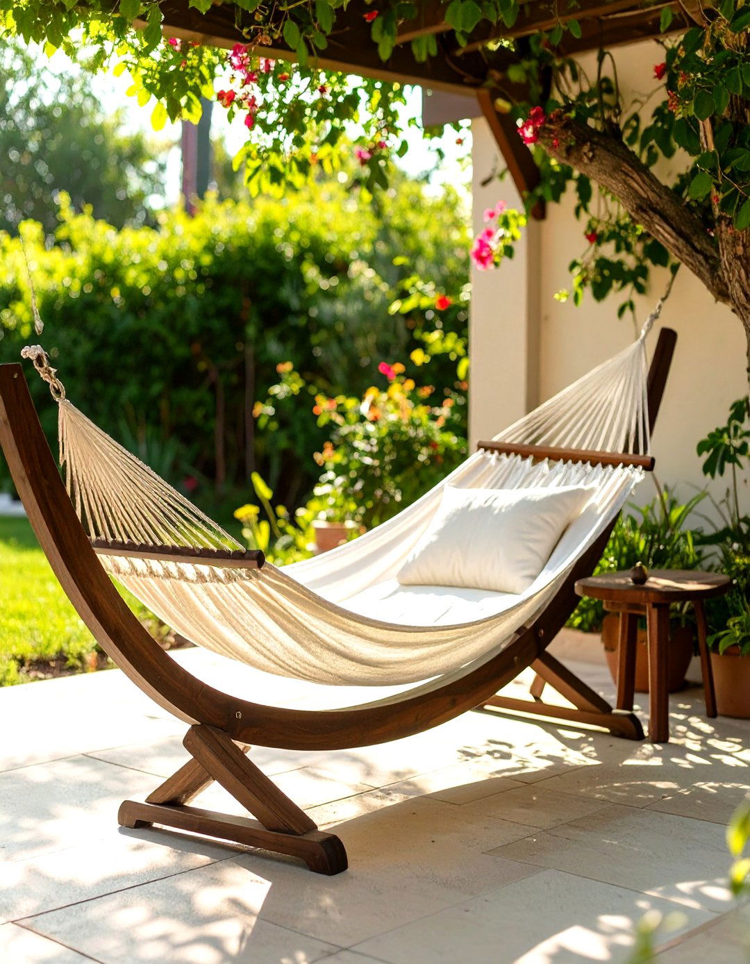 A Freestanding Hammock - 30 outdoor patio decor ideas