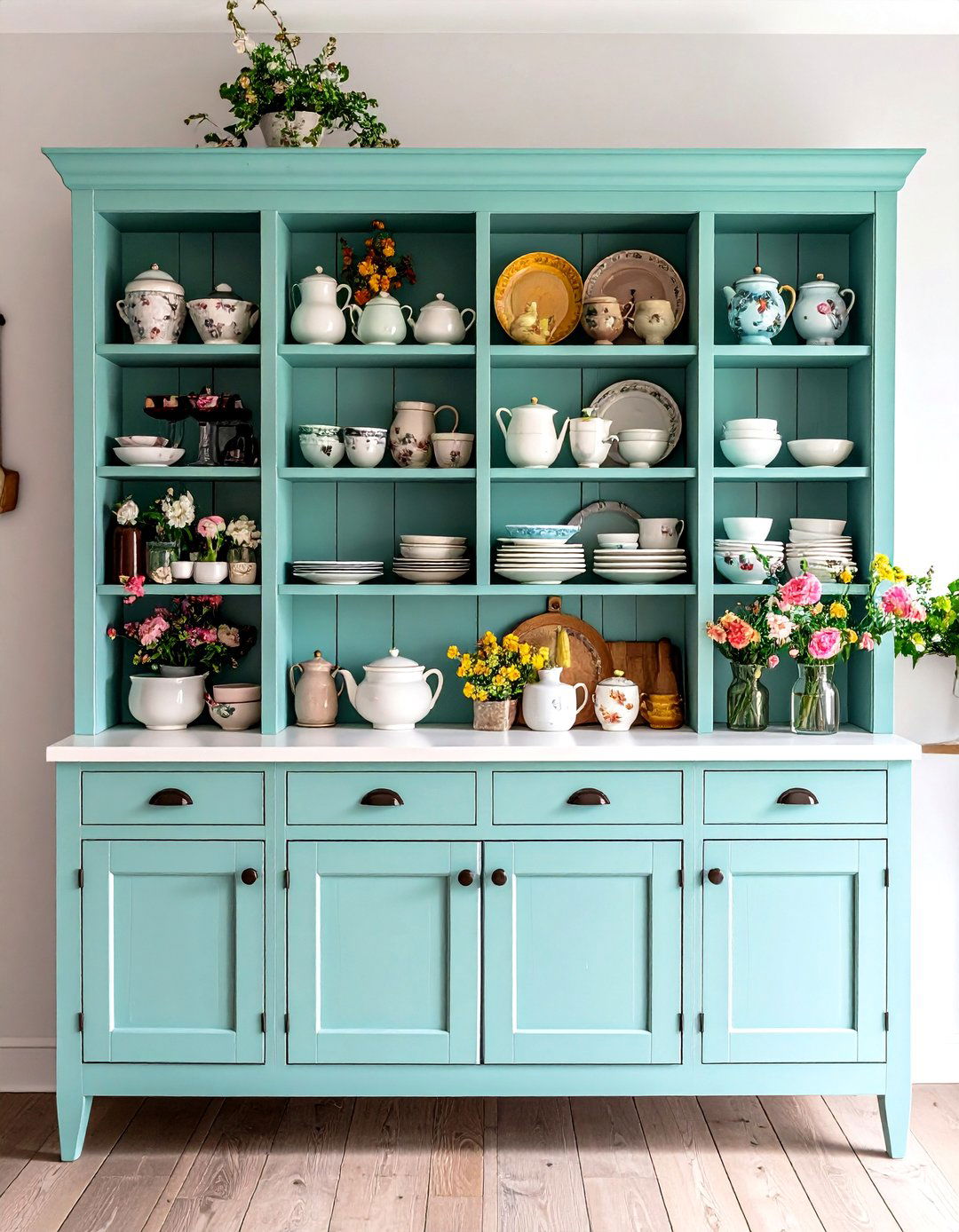A Freestanding Kitchen Corner Hutch - 30 kitchen corner ideas