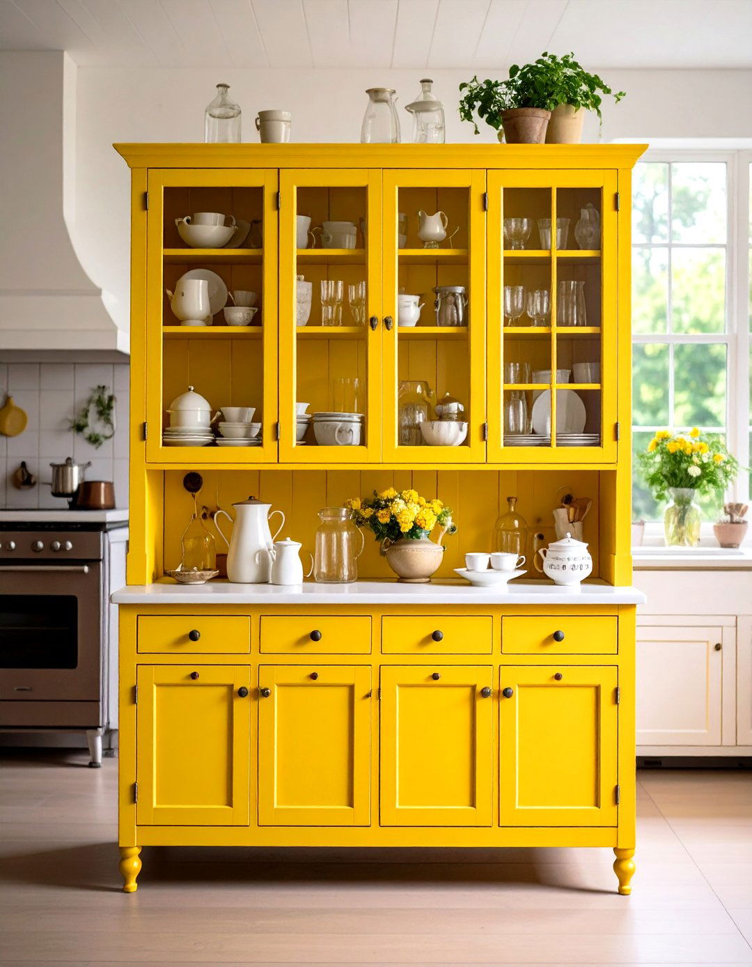 A Freestanding Kitchen Hutch - 30 retro kitchen ideas