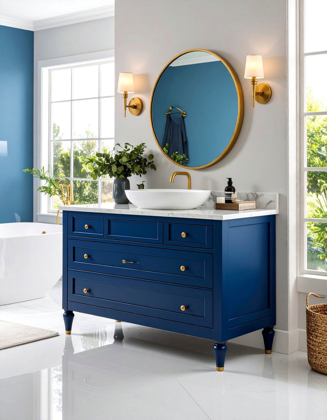 A Freestanding Vanity in a Bathroom - 30 12 bathroom ideas