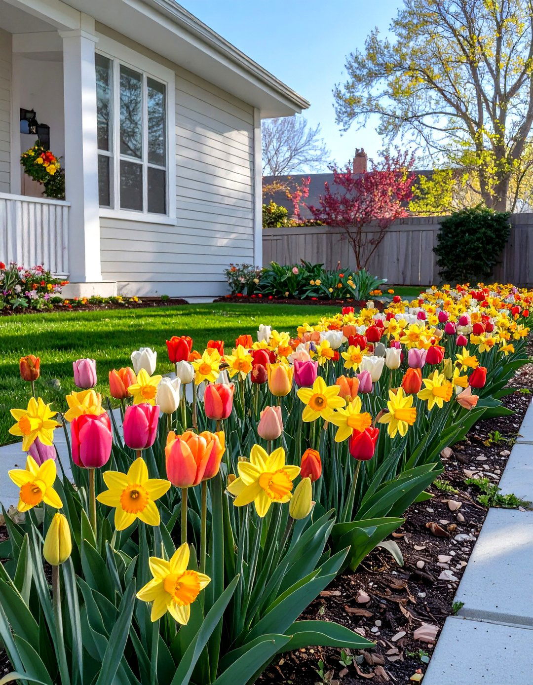 A Front Yard Bulb Flower Bed for Spring - 30 simple front yard flower bed ideas