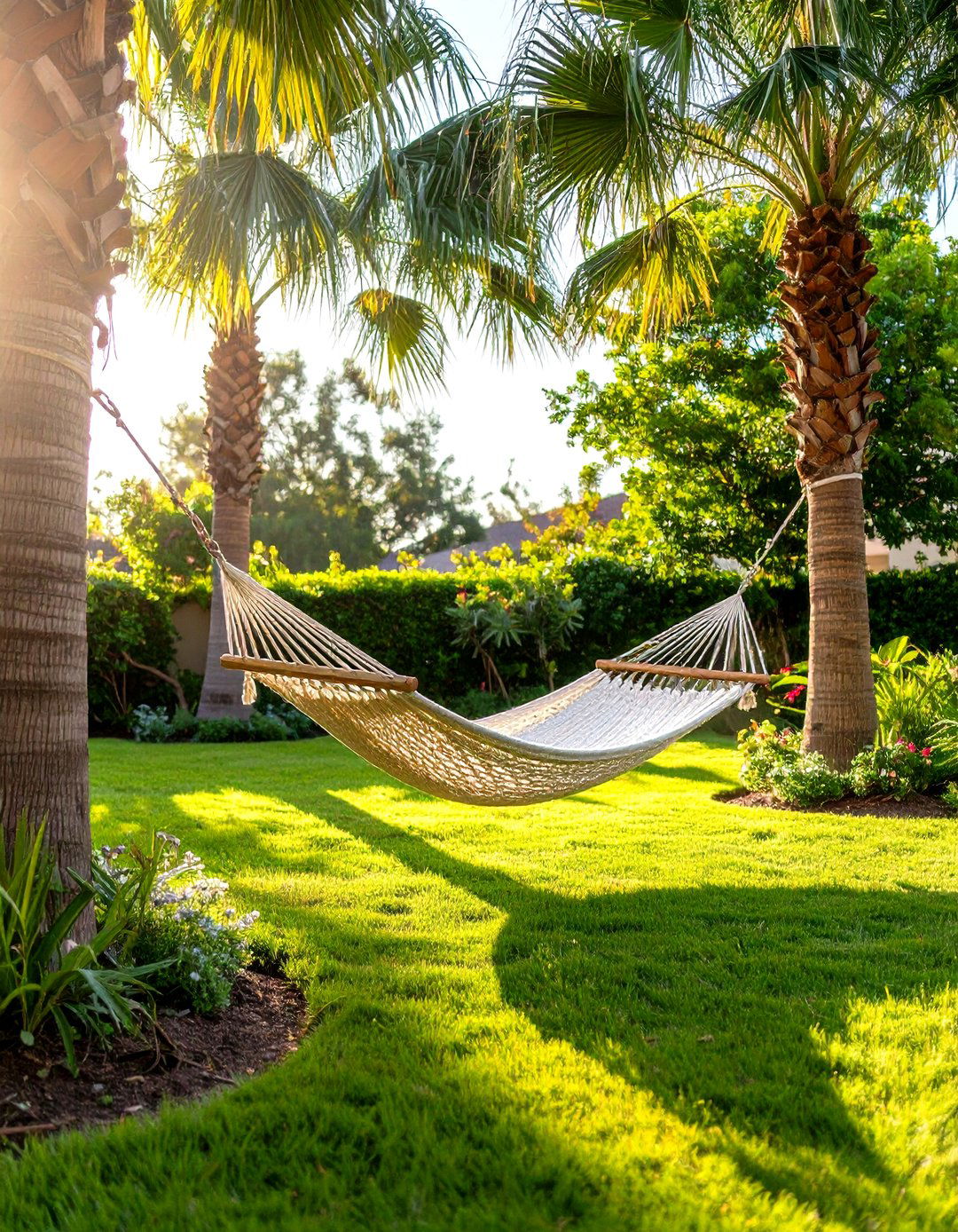 A Front Yard Palm Tree Hammock Retreat - 30 front yard palm tree landscape design ideas