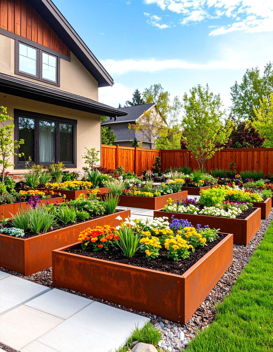 A Front Yard with Raised Garden Beds - 30 landscaping ideas for front yards