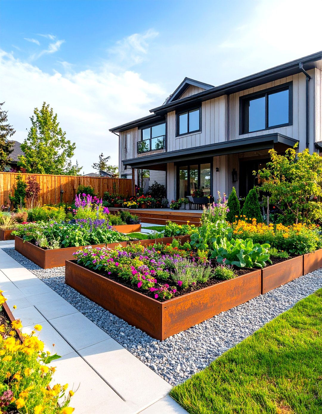 A Front Yard with Raised Garden Beds - 30 landscaping ideas for front yard