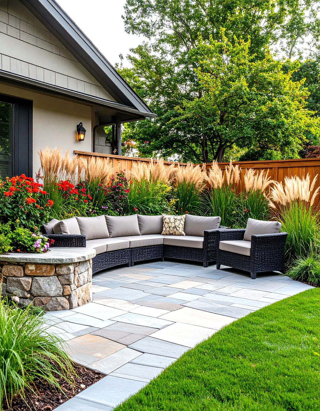 A Front Yard with a Seating Area - 30 landscaping ideas for front yards