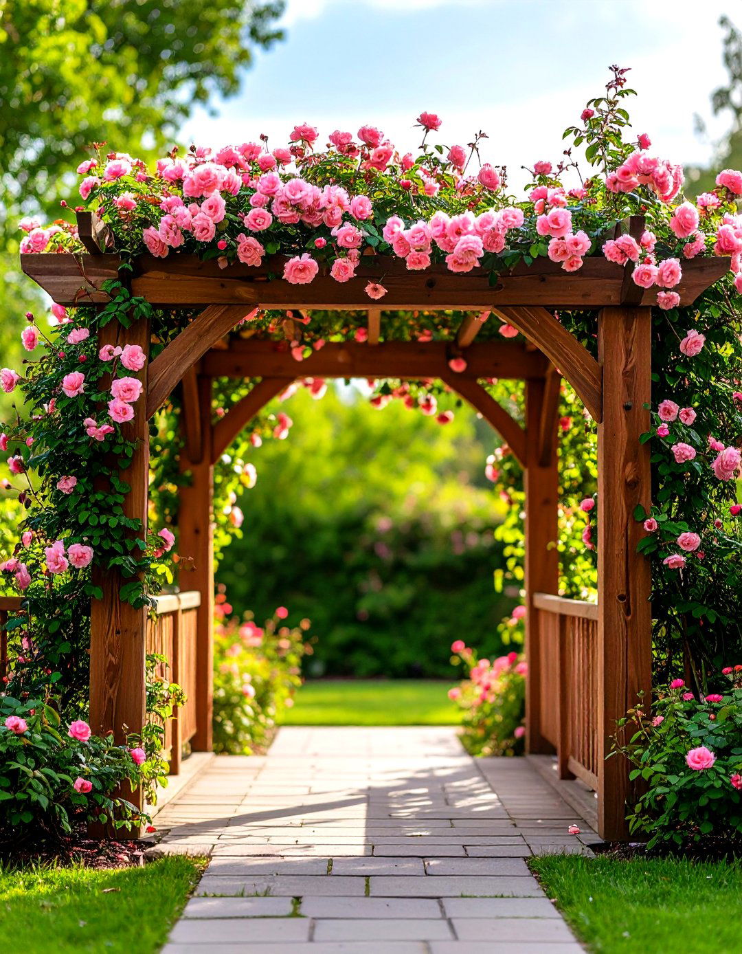 A Front Yard with a Welcoming Arbor Entryway - 30 landscaping ideas for front yard