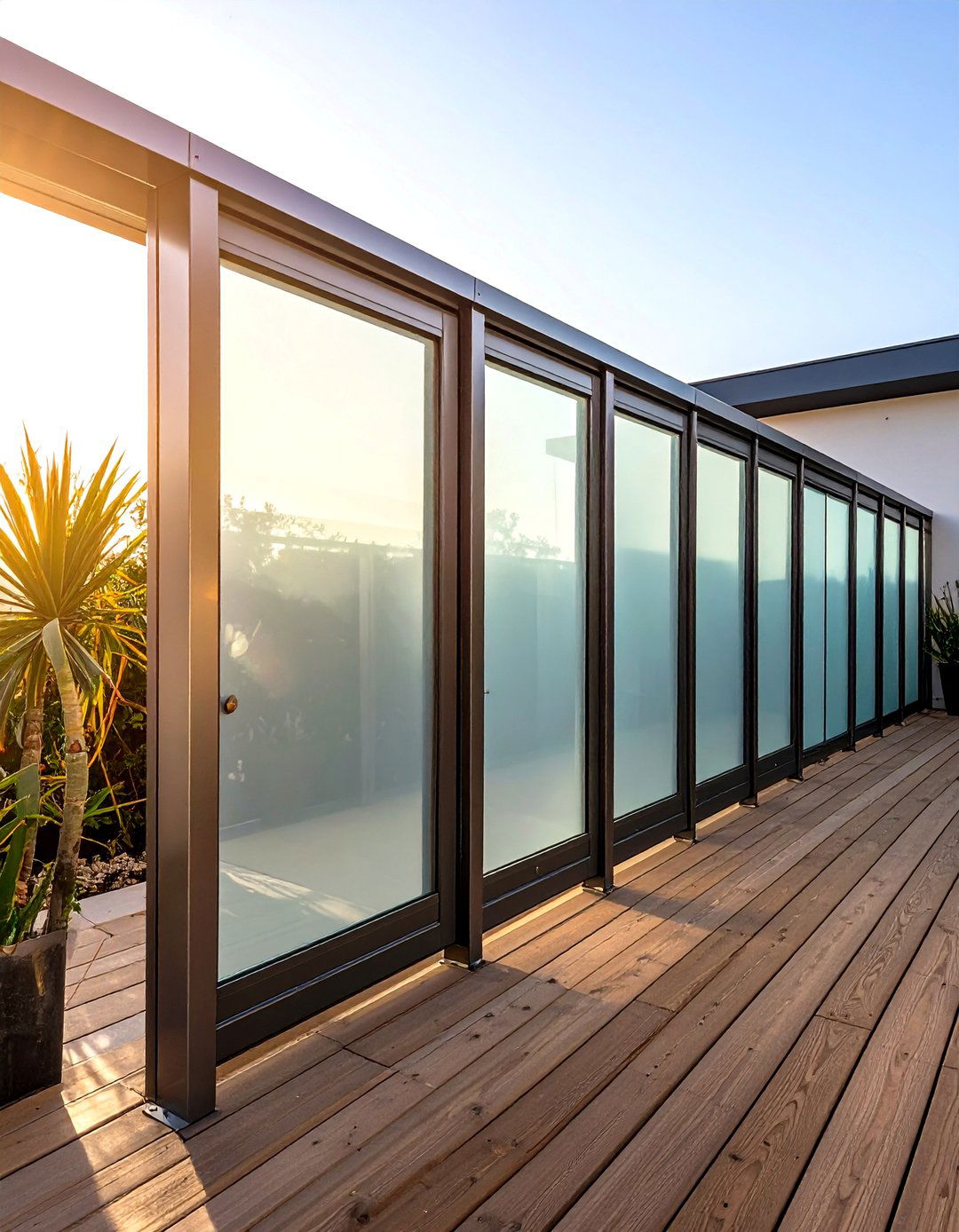 A Frosted Glass Panel Fence Garden - 30 fence garden ideas