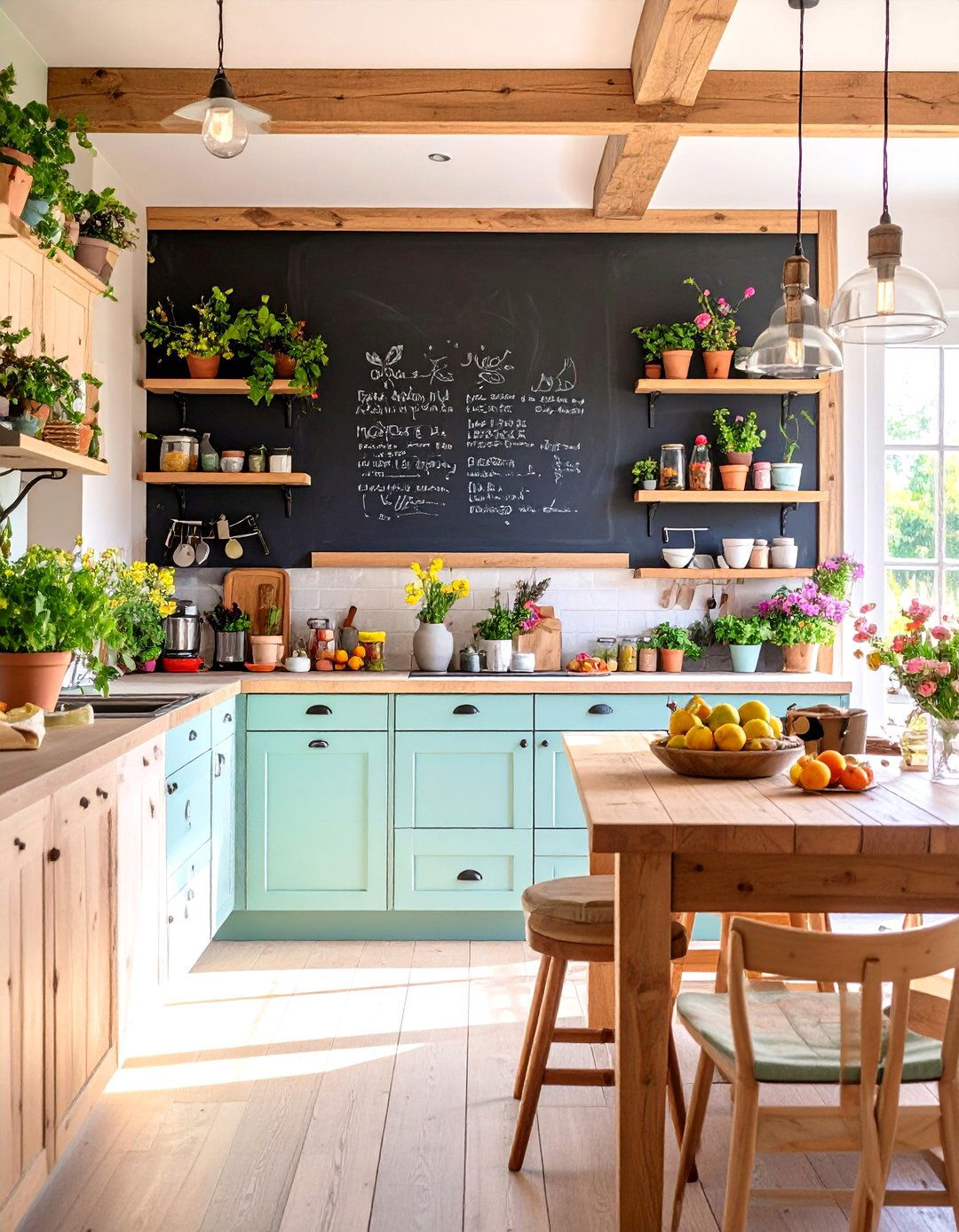 A Functional Chalkboard Wall - 30 wall decor ideas