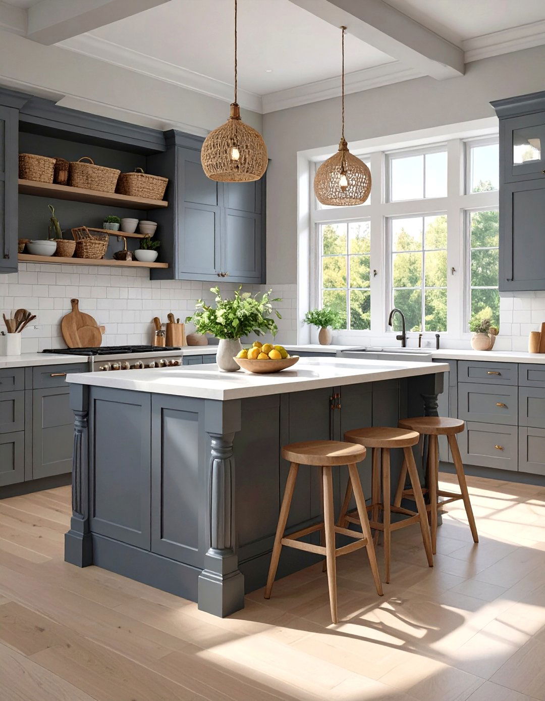 A Furniture Style Kitchen Island - 30 transitional kitchen design ideas