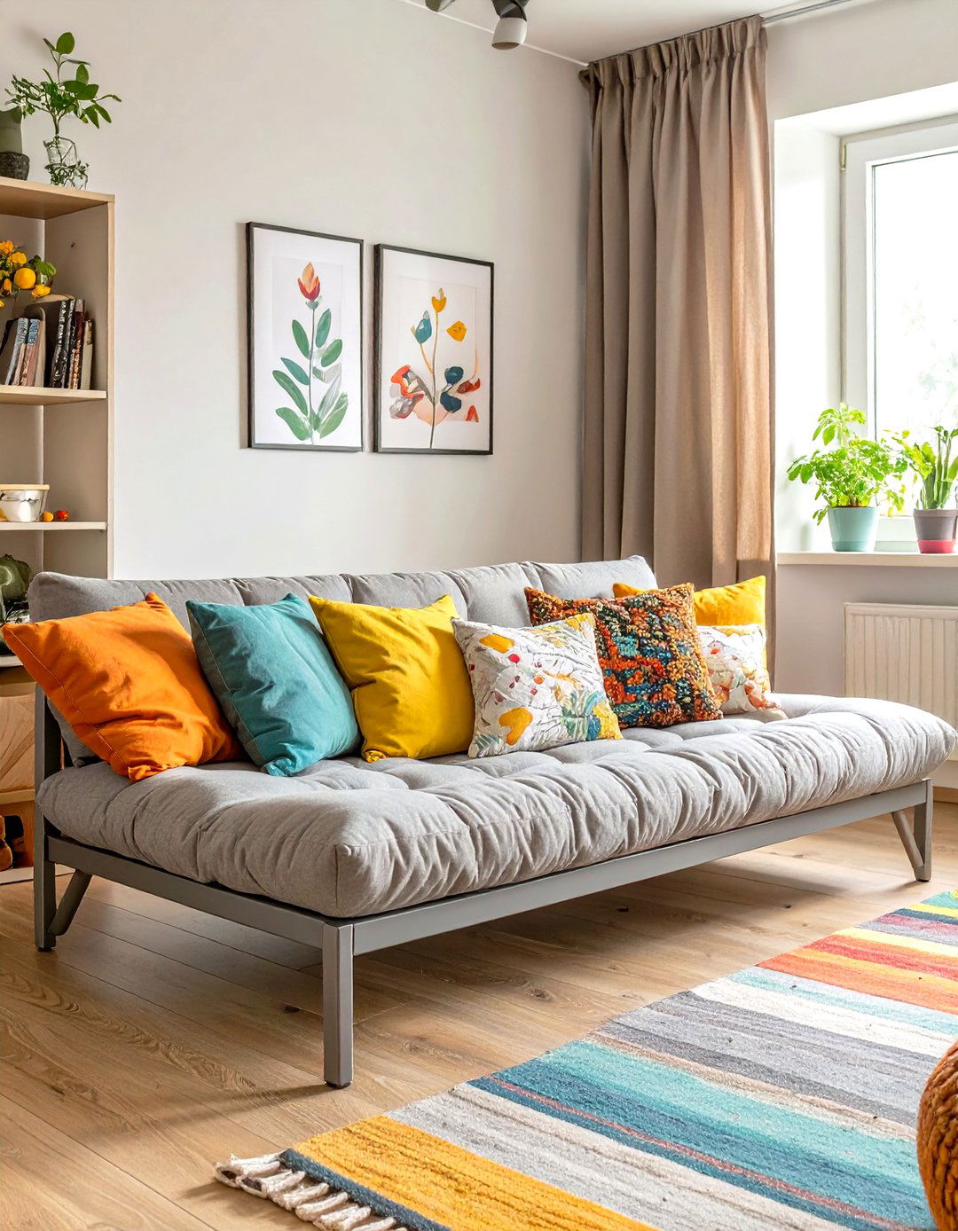 A Futon for Hosting Sleepovers - 30 teen room decor ideas