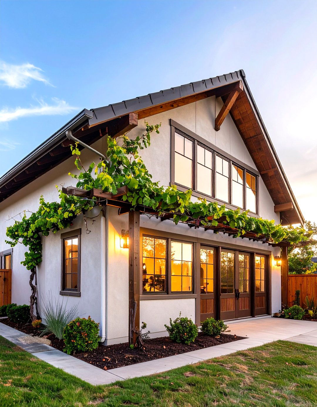 A Gable End Trellis for Homes - 30 easy backyard grape vine trellis designs