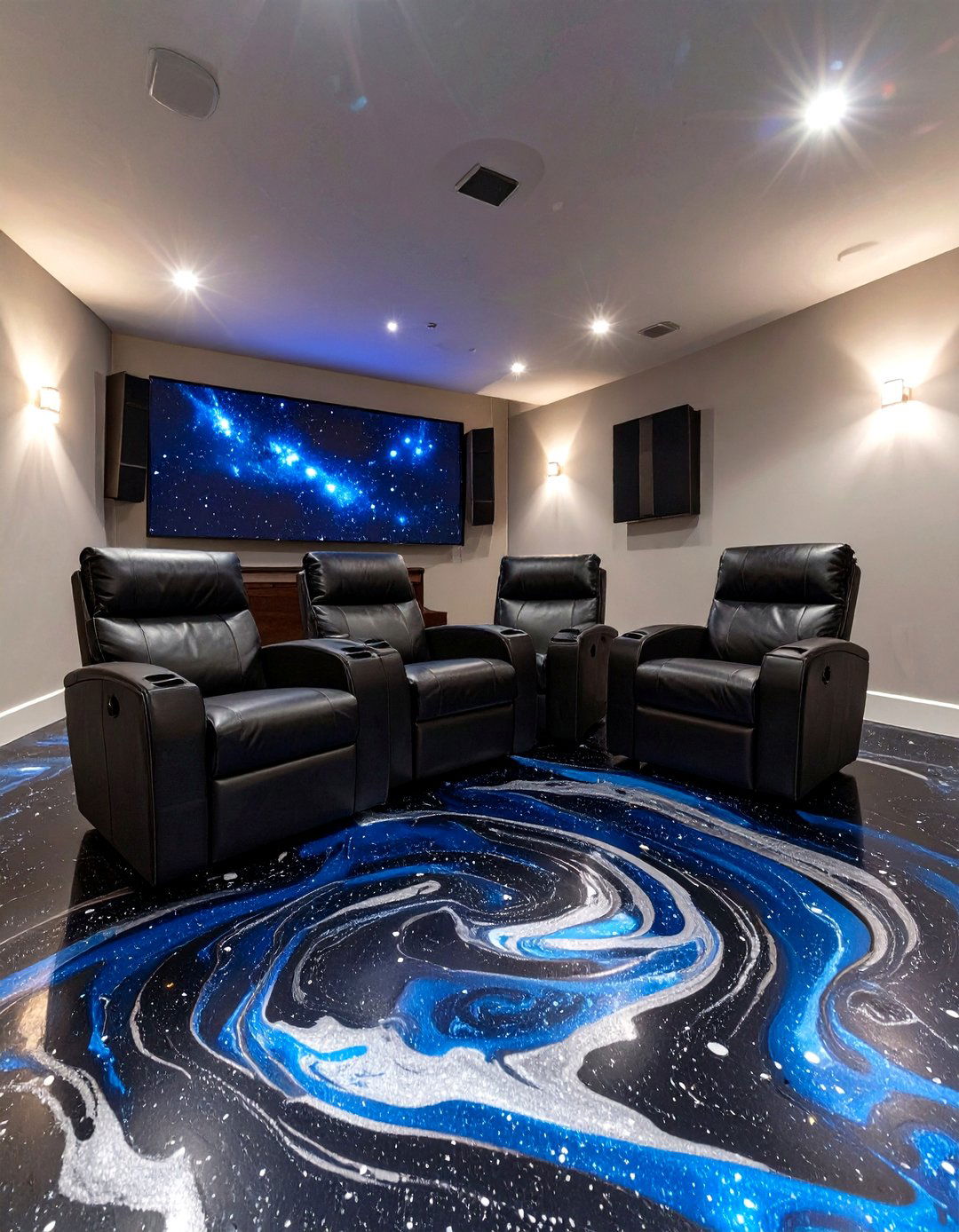 A Galaxy Inspired Epoxy Floor - 30 basement floor paint ideas