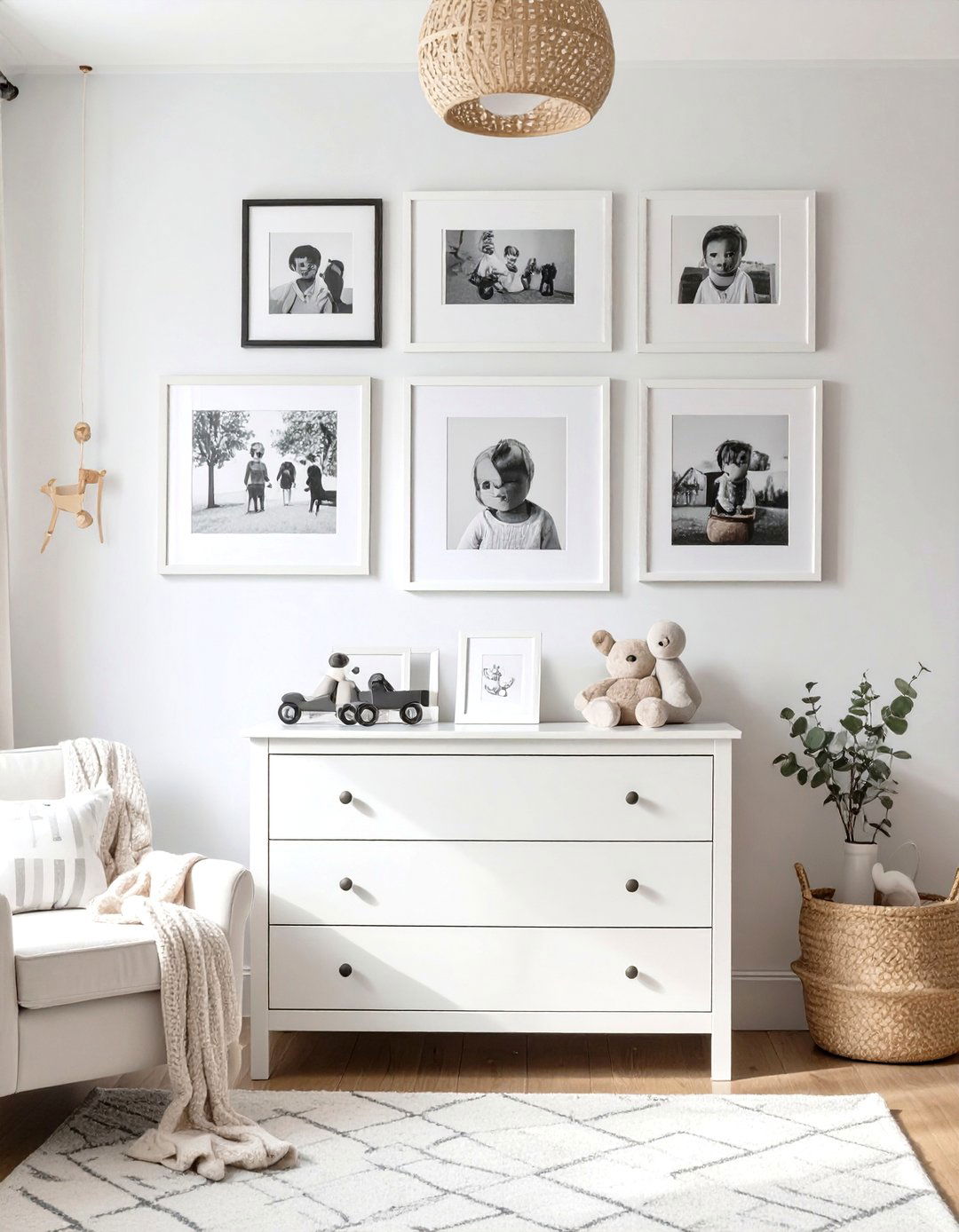 A Gallery Wall of Family Photos - 30 twin nursery ideas