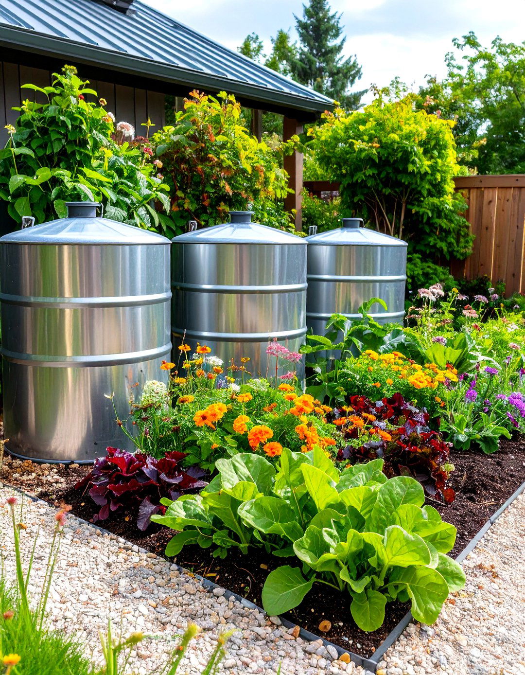 A Galvanized Stock Tank Garden - 30 farmhouse landscaping ideas