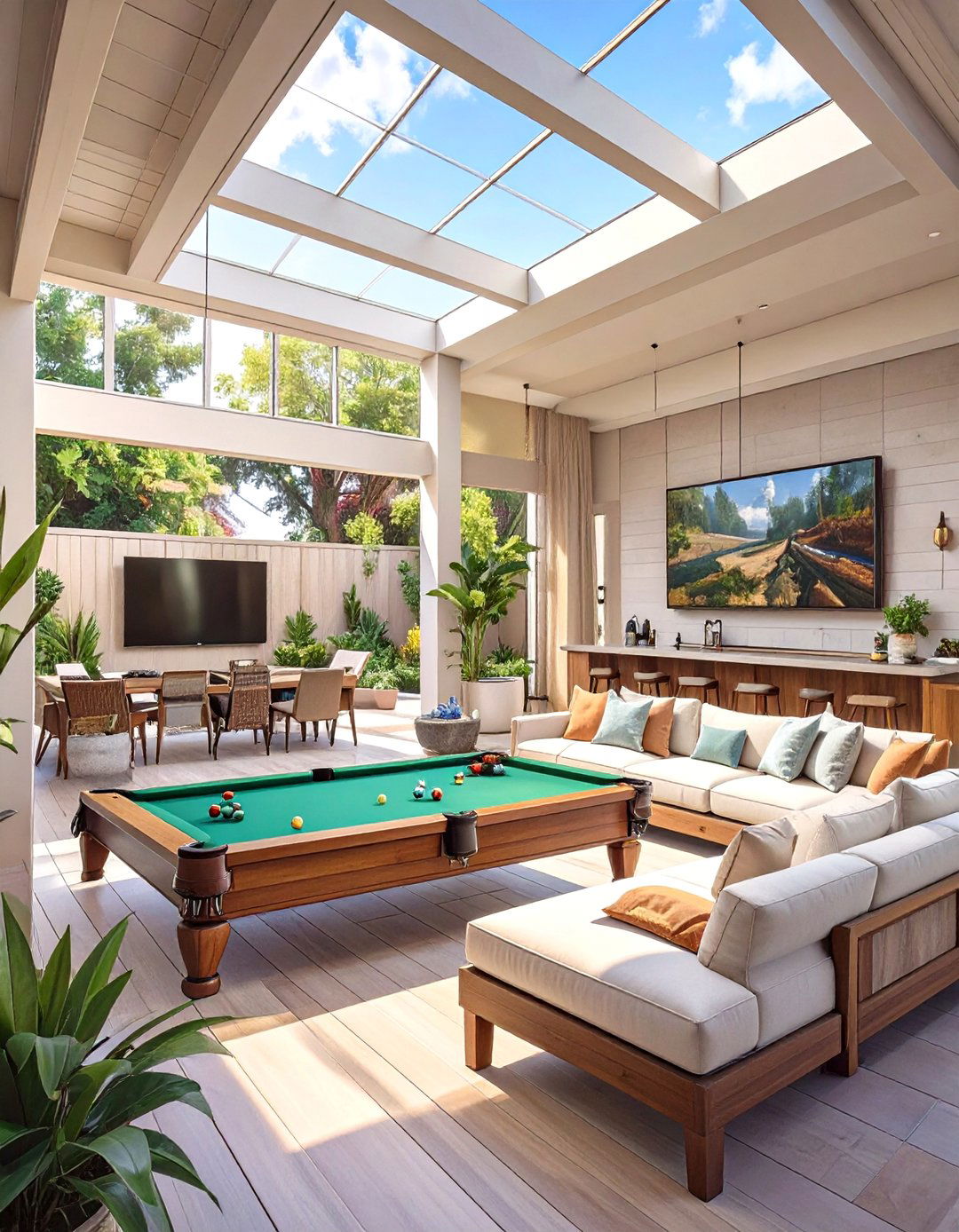 A Game Room and Entertainment Hub - 30 backyard patio enclosure ideas