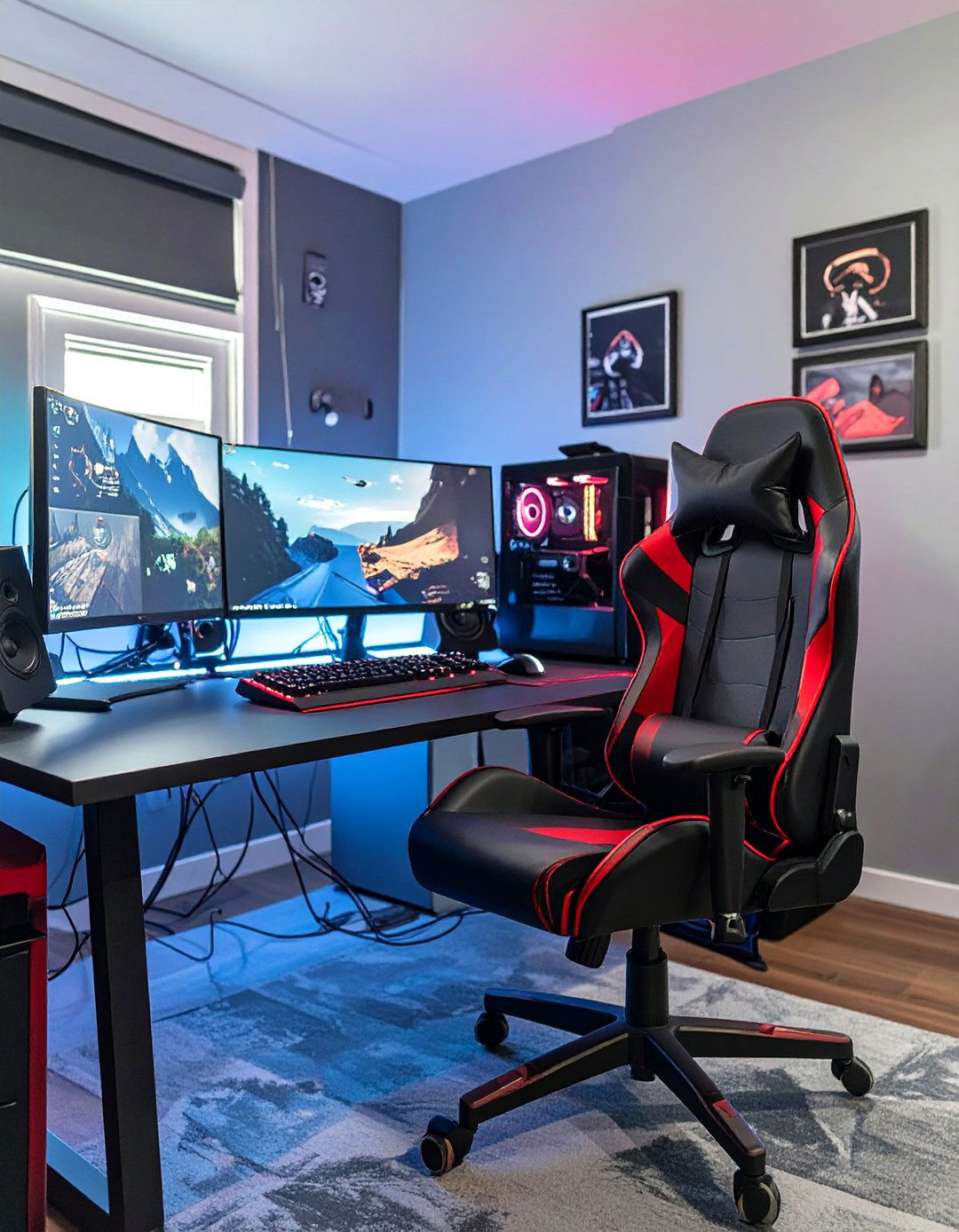 A Gaming Chair and Setup - 30 teen room decor ideas