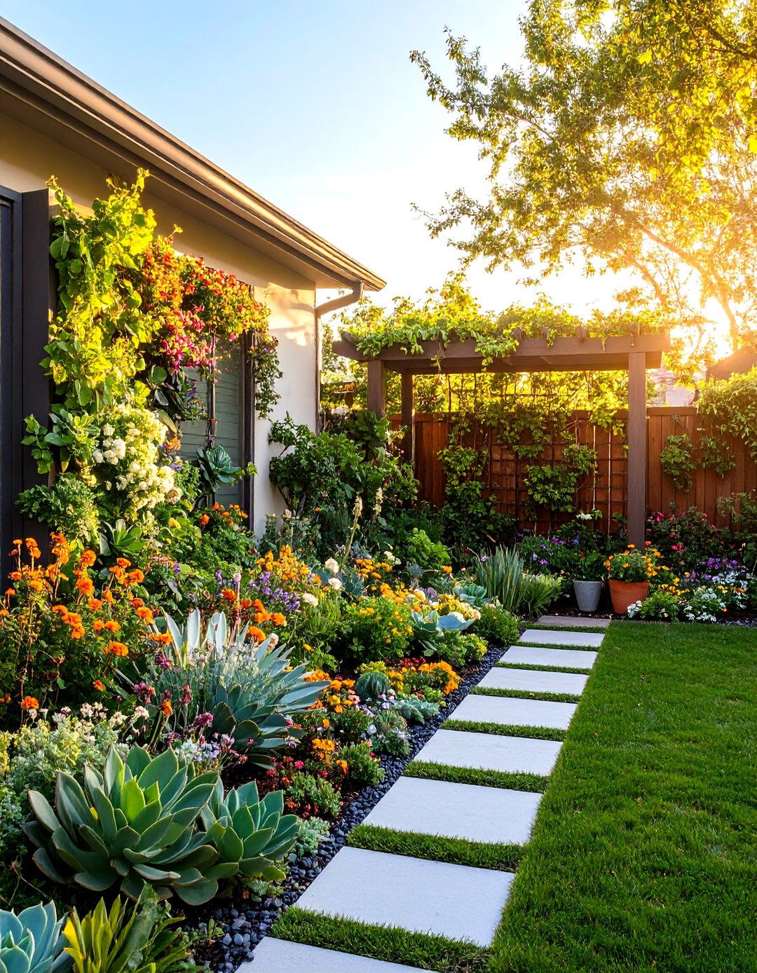 A Garden Focused on Vertical Space - 30 garden ideas for front yard