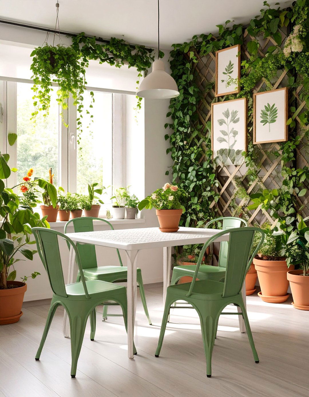 A Garden Inspired Indoor Dining Room - 30 apartment dining room ideas