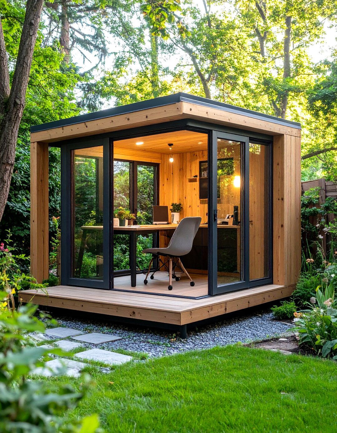 A Garden Office Pod - 30 how to design outdoor living spaces ideas