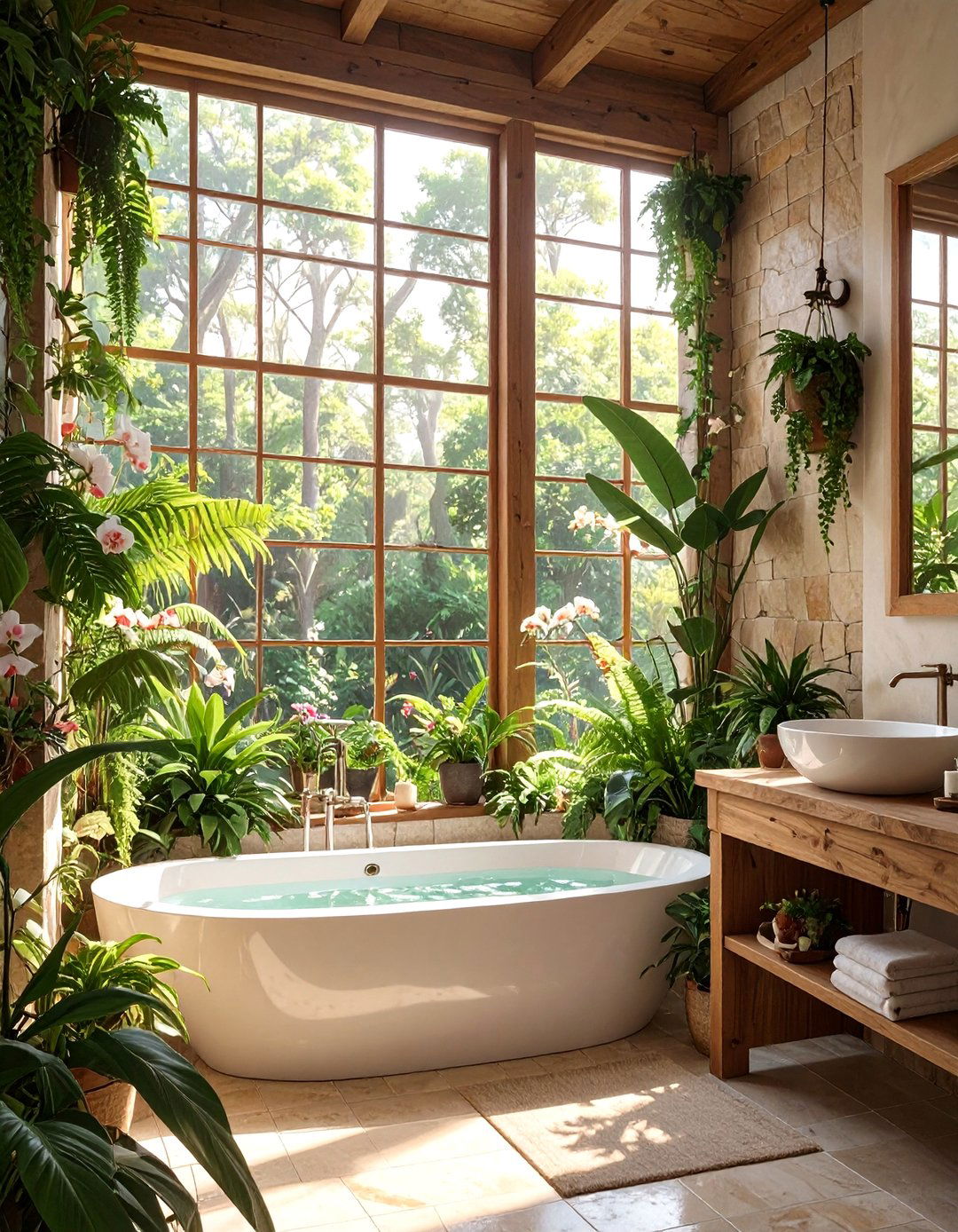 A Garden Window for Bathroom Greenery - 30 bathroom window ideas