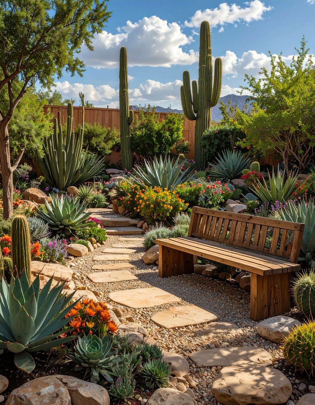 A Garden with Native Cacti and Succulents - 30 mexican house design ideas