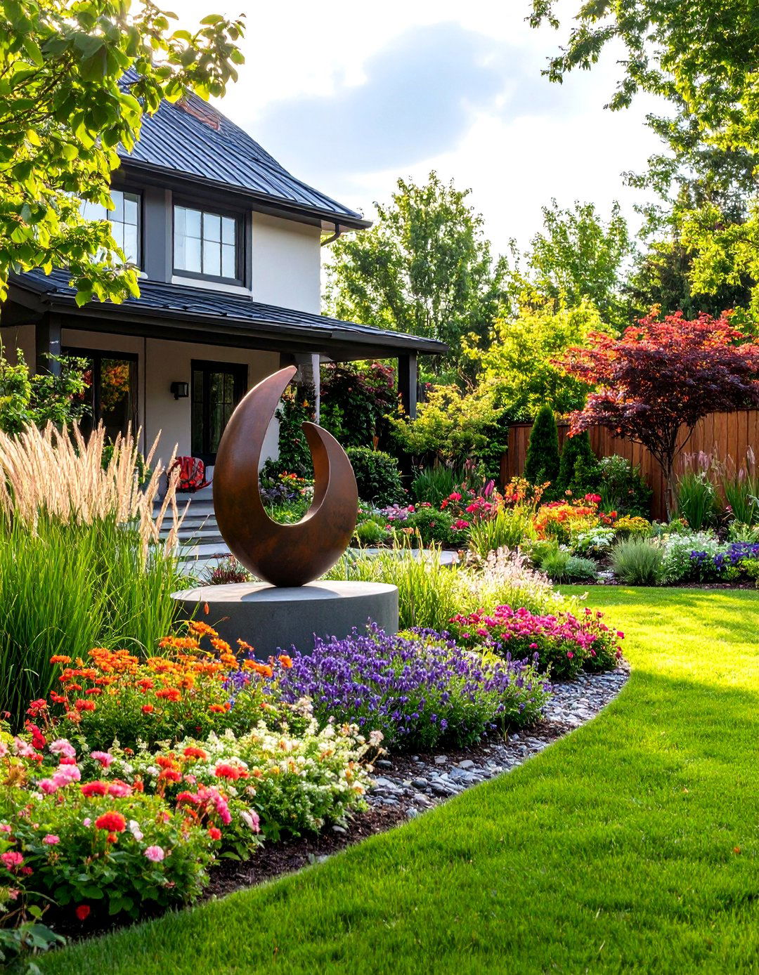 A Garden with Outdoor Art and Sculpture - 30 garden ideas for front yard