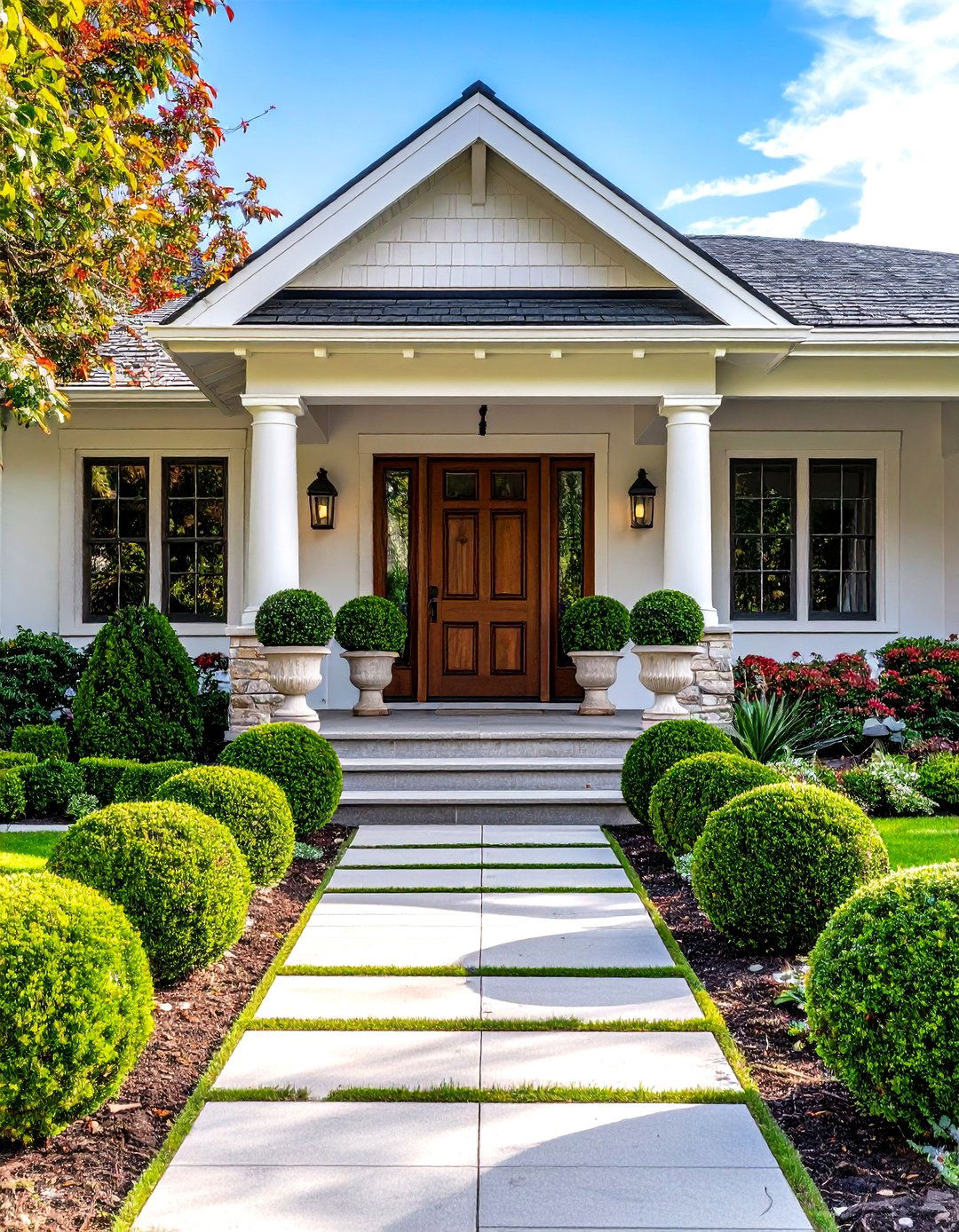 A Garden with Sculptural Topiaries - 30 front house garden ideas