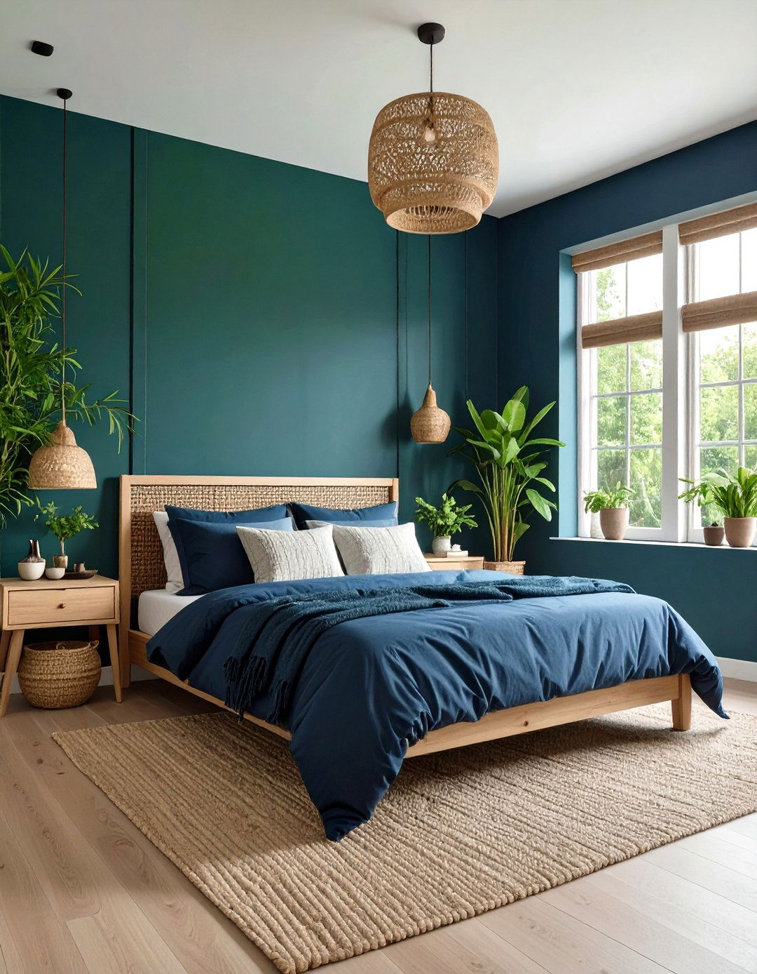 A Gender Neutral Navy and Green Bedroom - 30 navy bedroom ideas