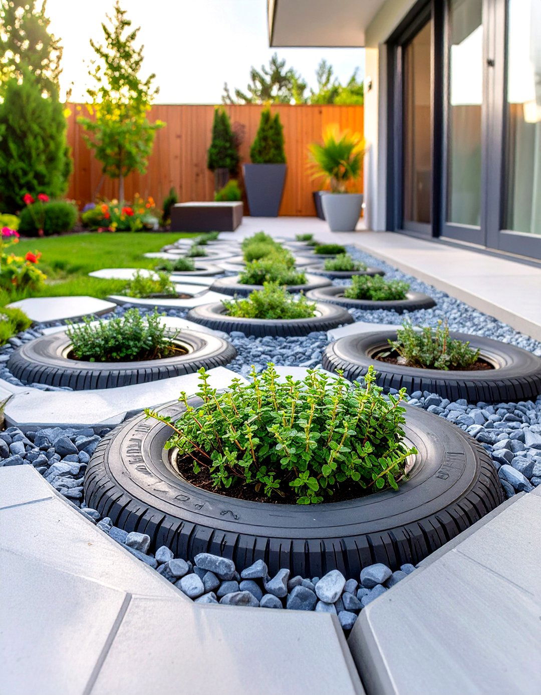 30 Creative Landscape Tyre Garden Designs for DIY