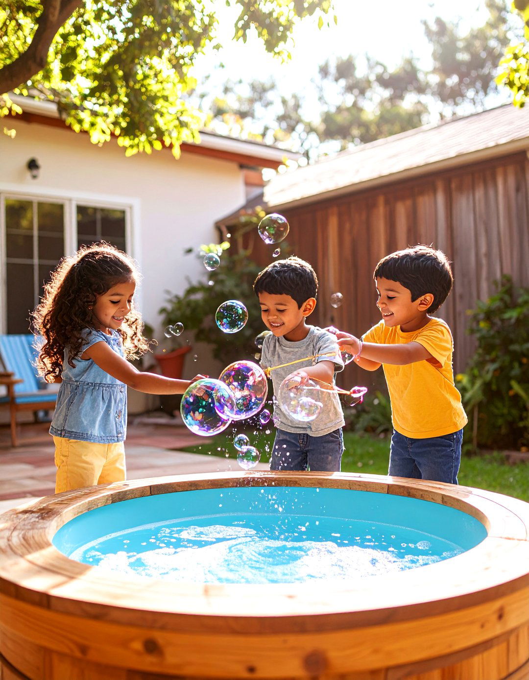 A Giant Bubble Making Station - 30 backyard ideas for kids