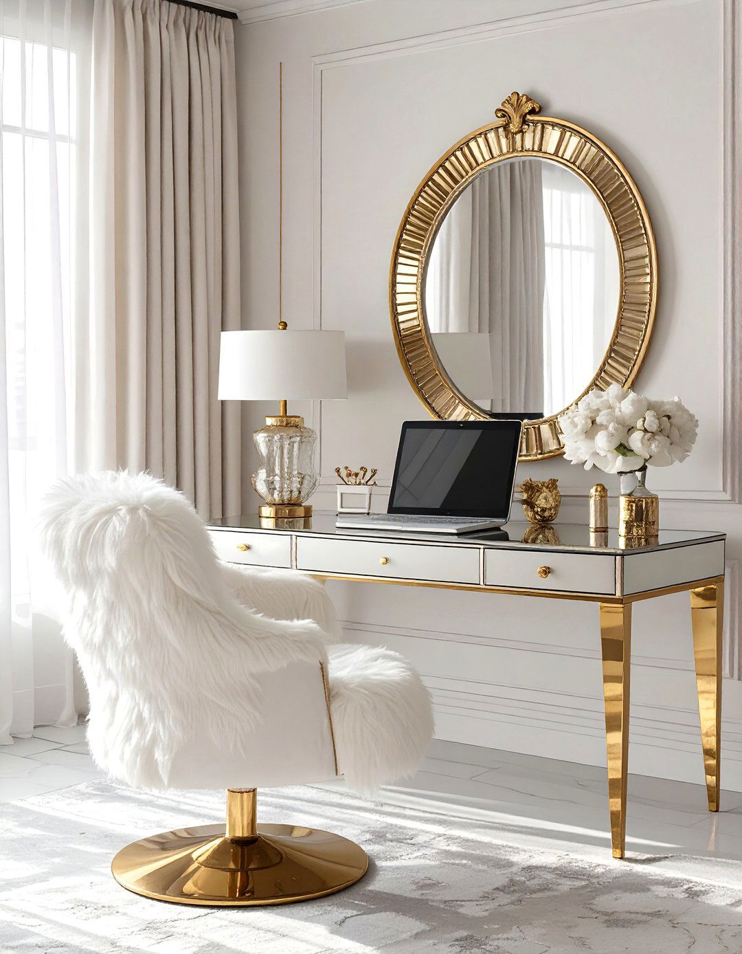 A Glam Hollywood Regency Office - 30 at home office ideas