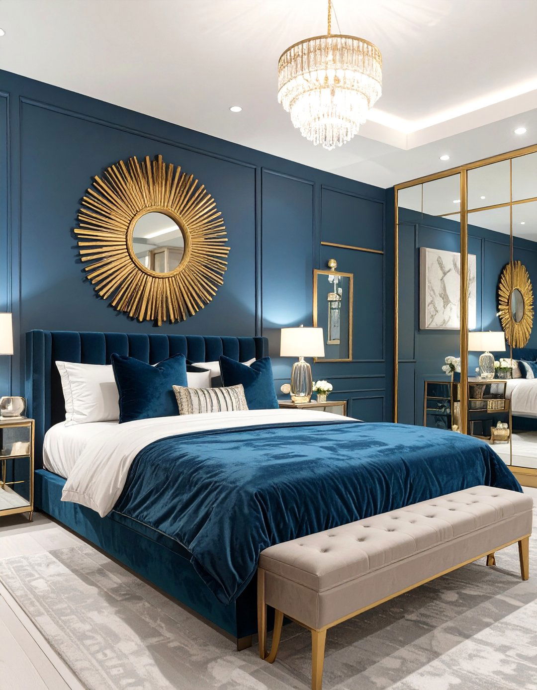 A Glamorous Art Deco Basement Bedroom - 30 basement bedroom ideas