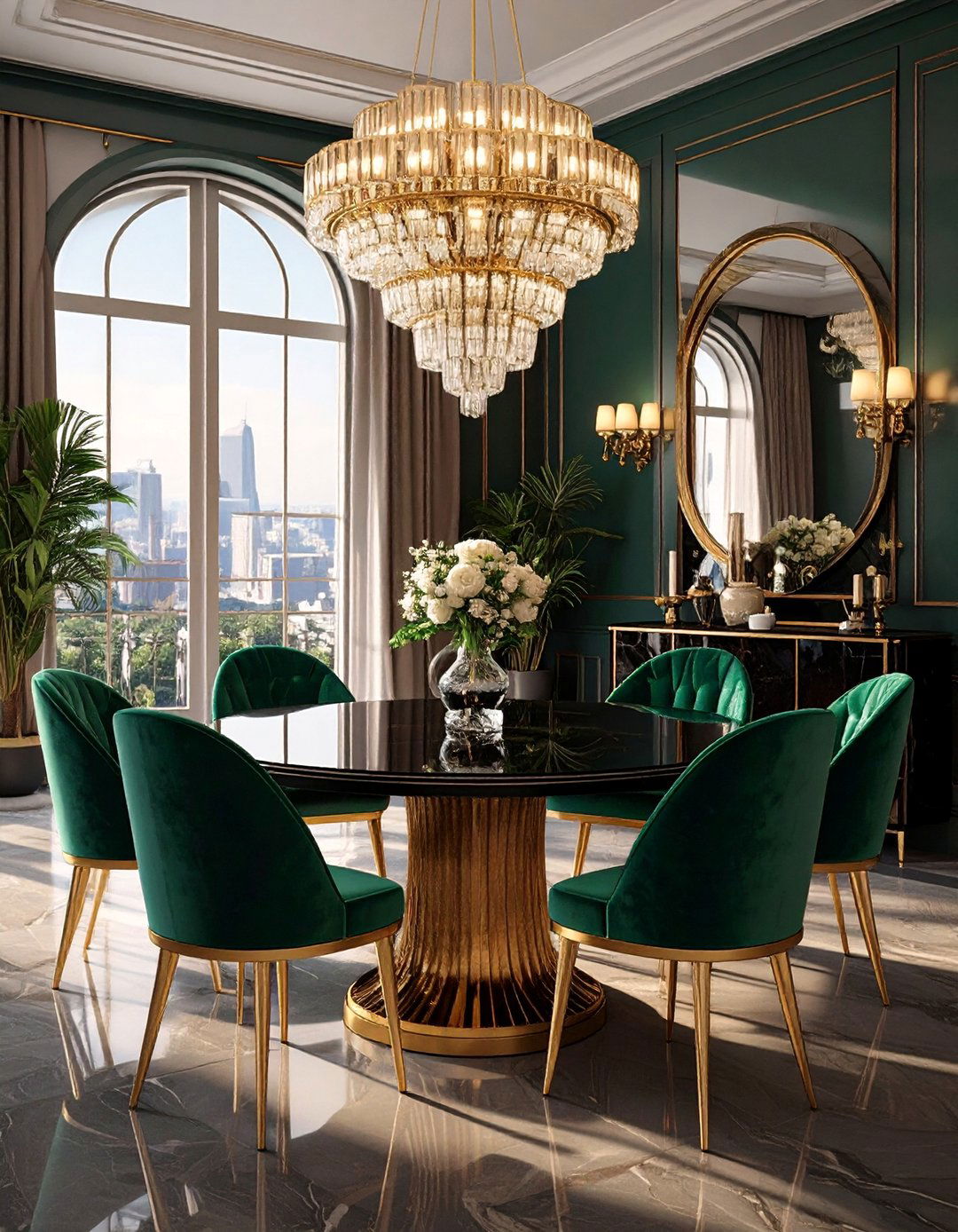 A Glamorous Art Deco Dining Room - 30 apartment dining room ideas