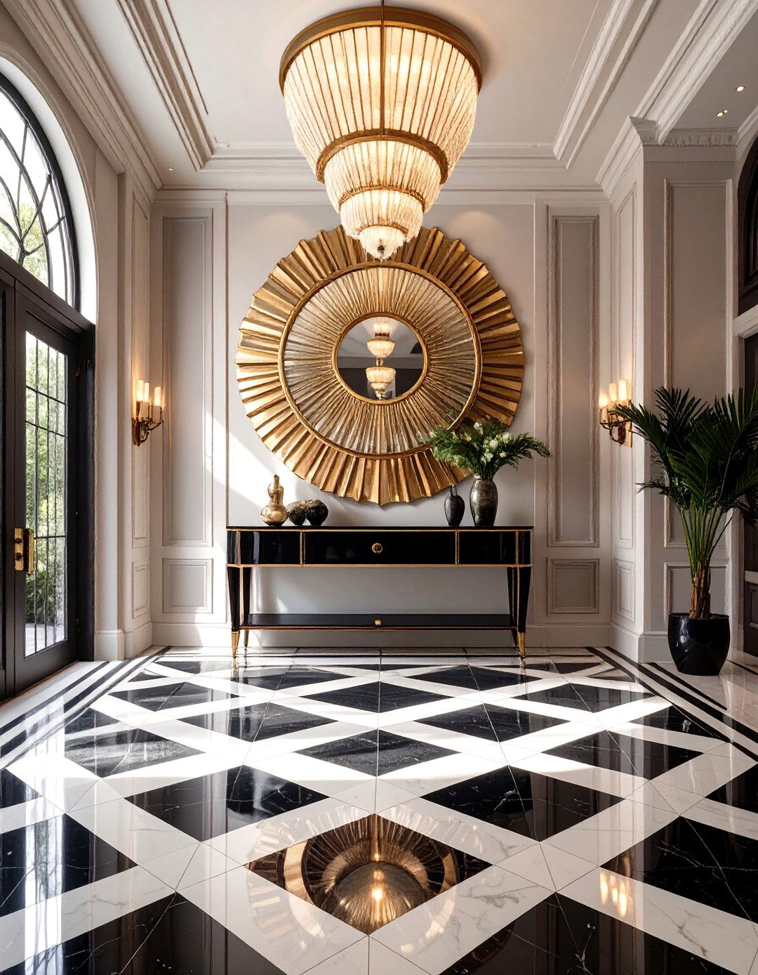A Glamorous Art Deco Entryway - 30 how to design a stylish entryway ideas