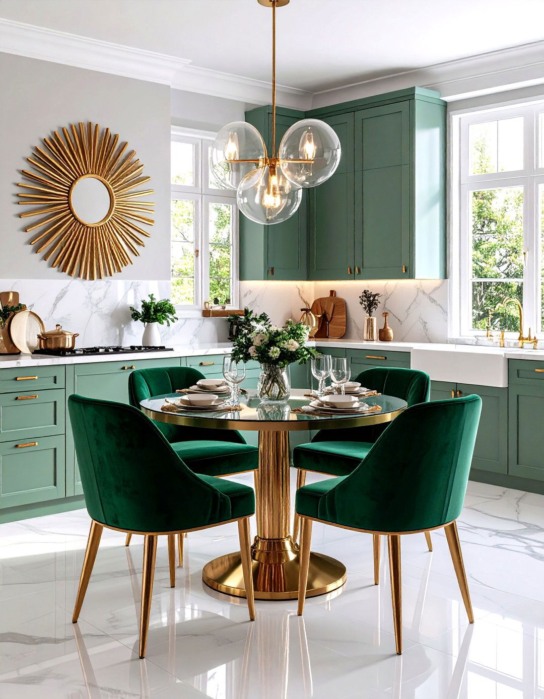 A Glamorous Art Deco Kitchen Dinette - 30 eat in kitchen ideas