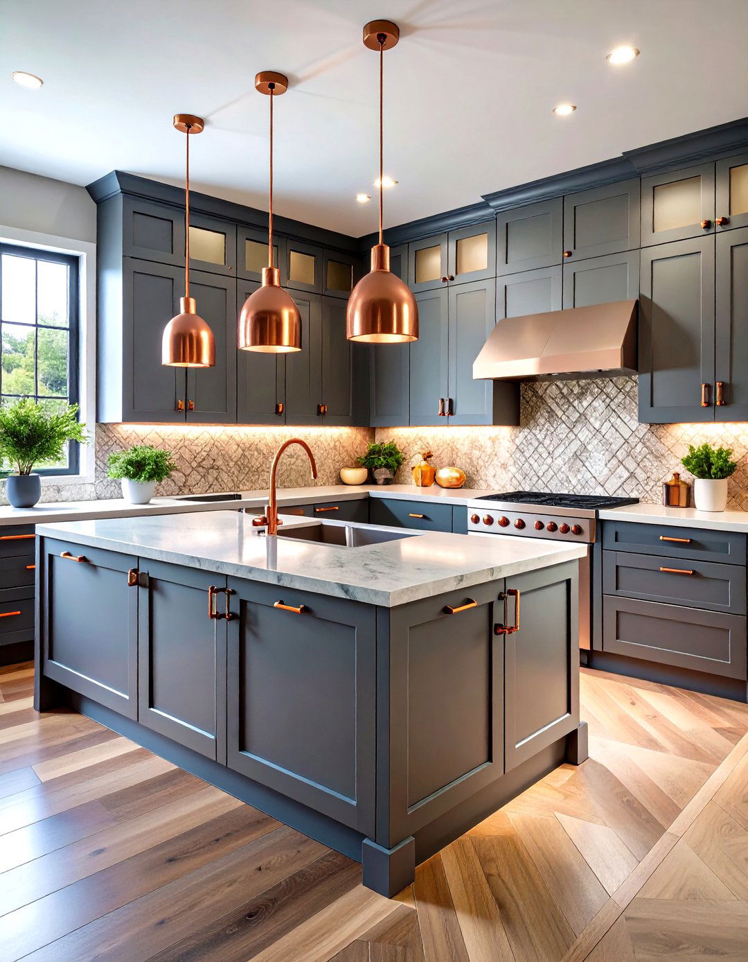 A Glamorous Kitchen with Metallic Accents - 30 limited space small l shaped kitchen design ideas