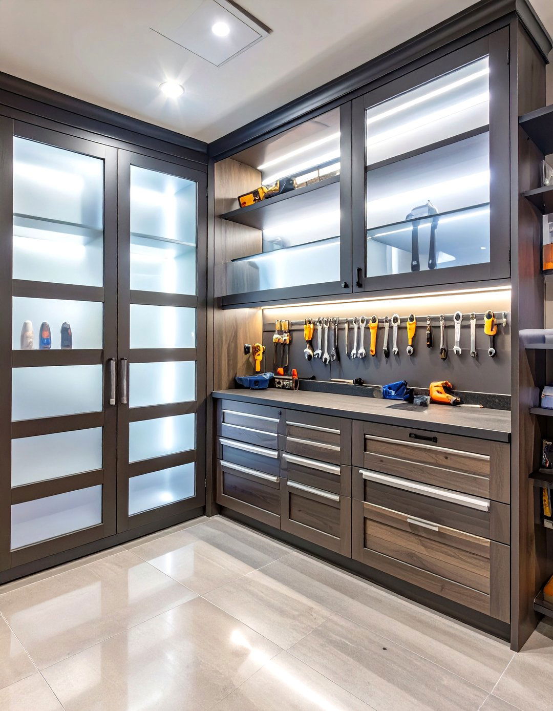 A Glass Door Cabinet Garage Closet - 30 garage closet ideas