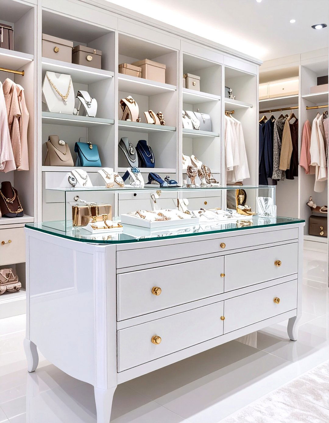 A Glass Top Dresser for Accessories - 30 dresser in closet ideas