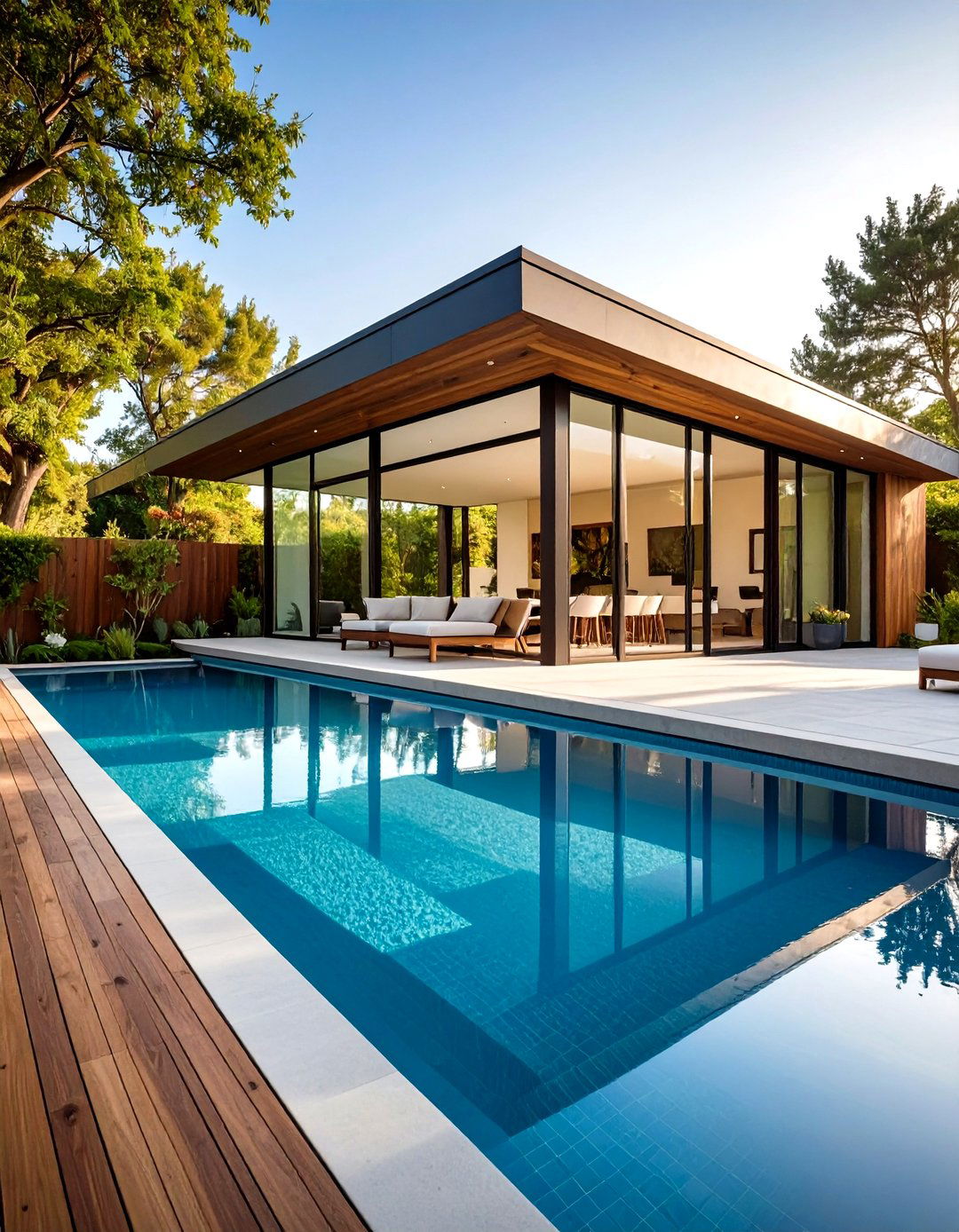 A Glass Walled Pool - 30 pool ideas for small backyard