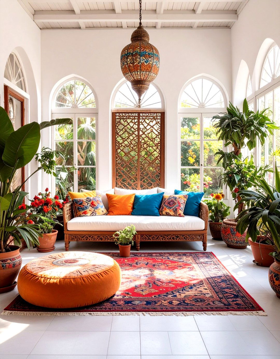 A Global Bazaar Inspired Cottage Sunroom - 30 cozy cottage cottage interior design ideas