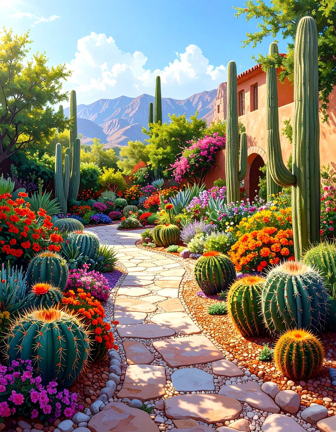 A Global Desert Themed Garden - 30 cactus garden ideas