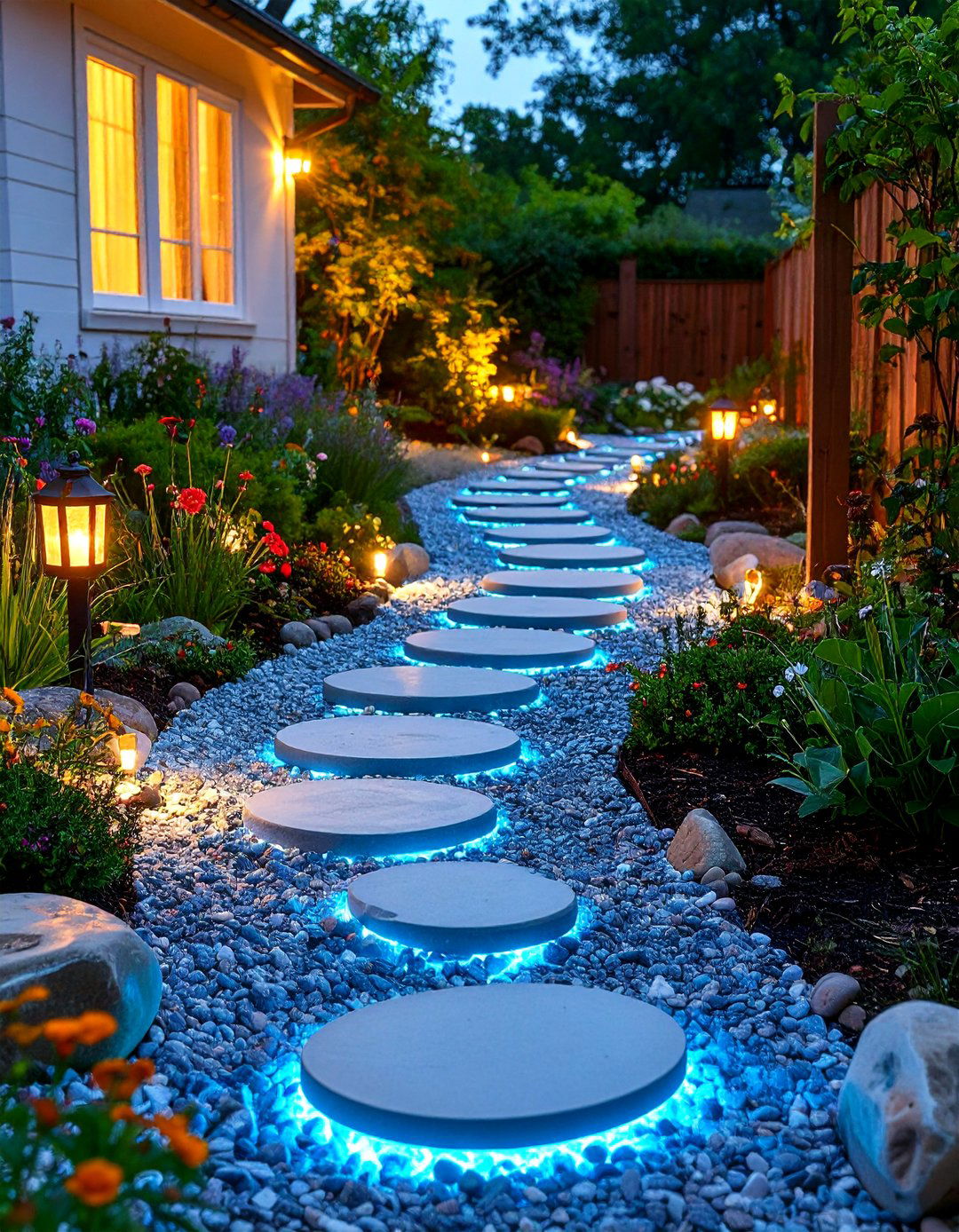 A Glow in the Dark Garden Path - 30 backyard ideas for kids
