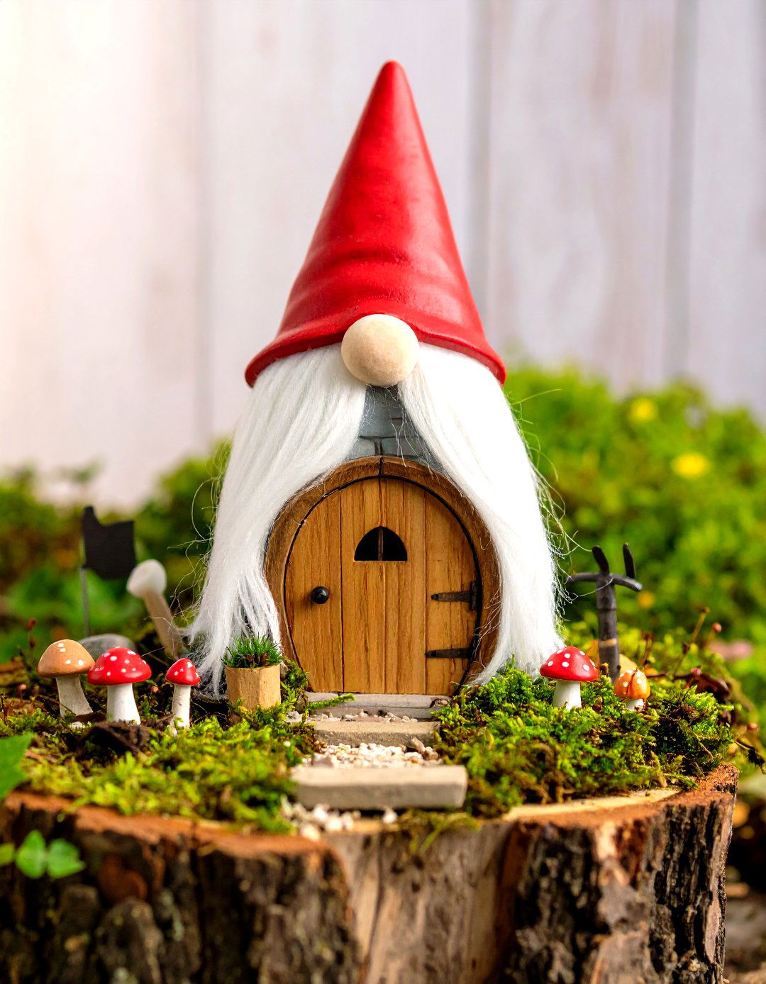 A Gnome Home in a Tree Stump - 30 fairy garden ideas landscaping