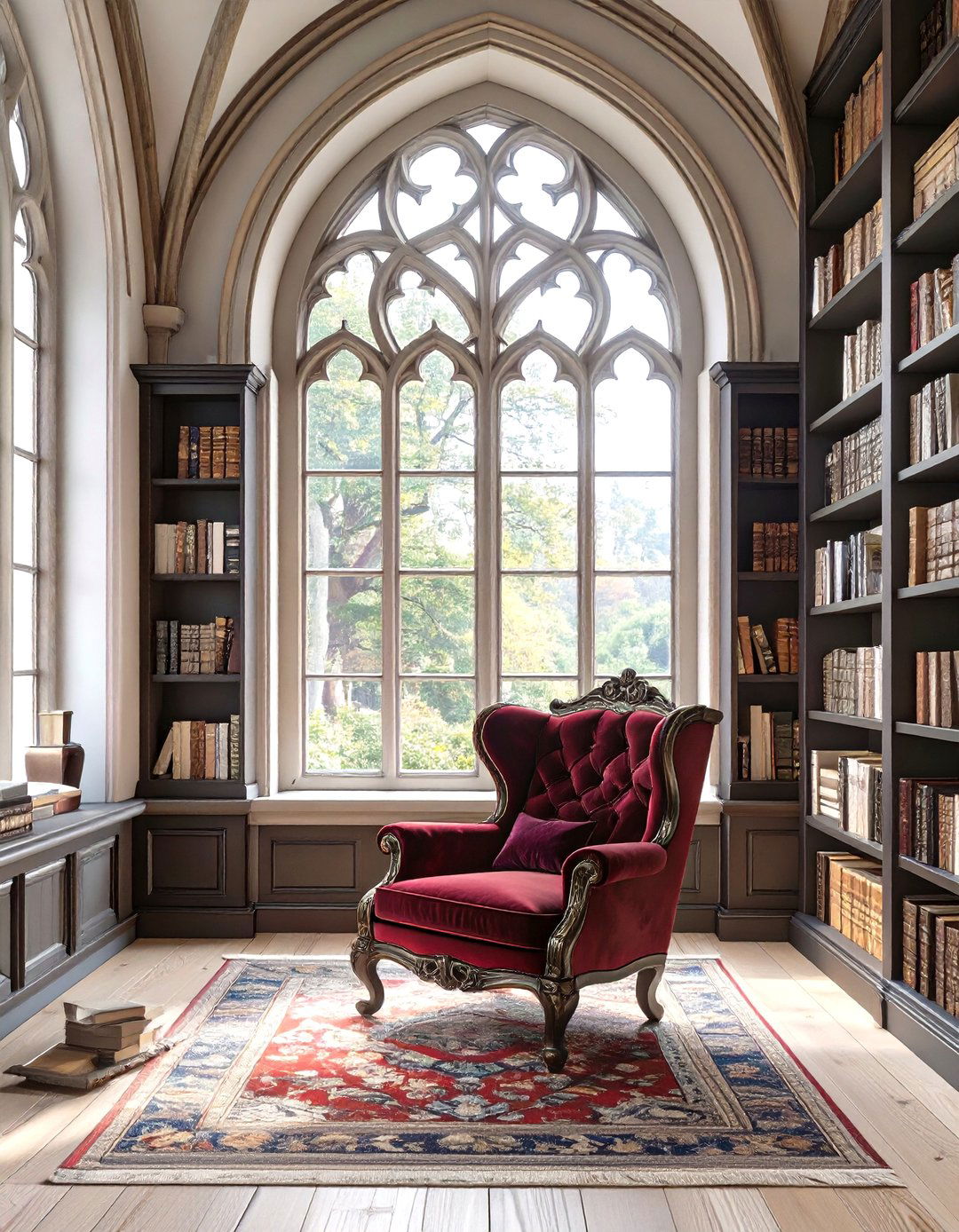 A Gothic Revival Reading Room Sketch - 30 interior design sketches ideas