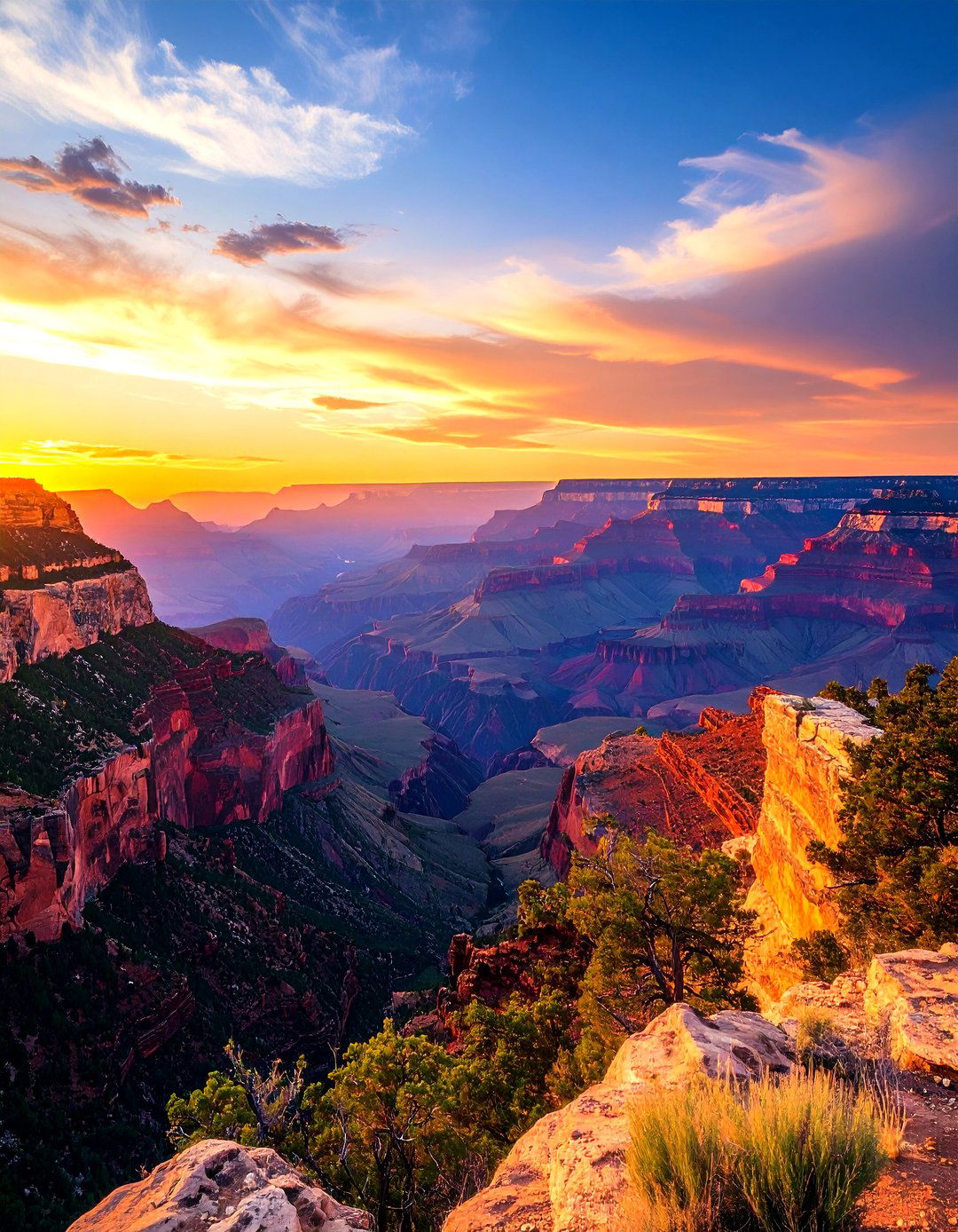 A Grand Canyon Vista at Sunset - 30 landscape drawing ideas